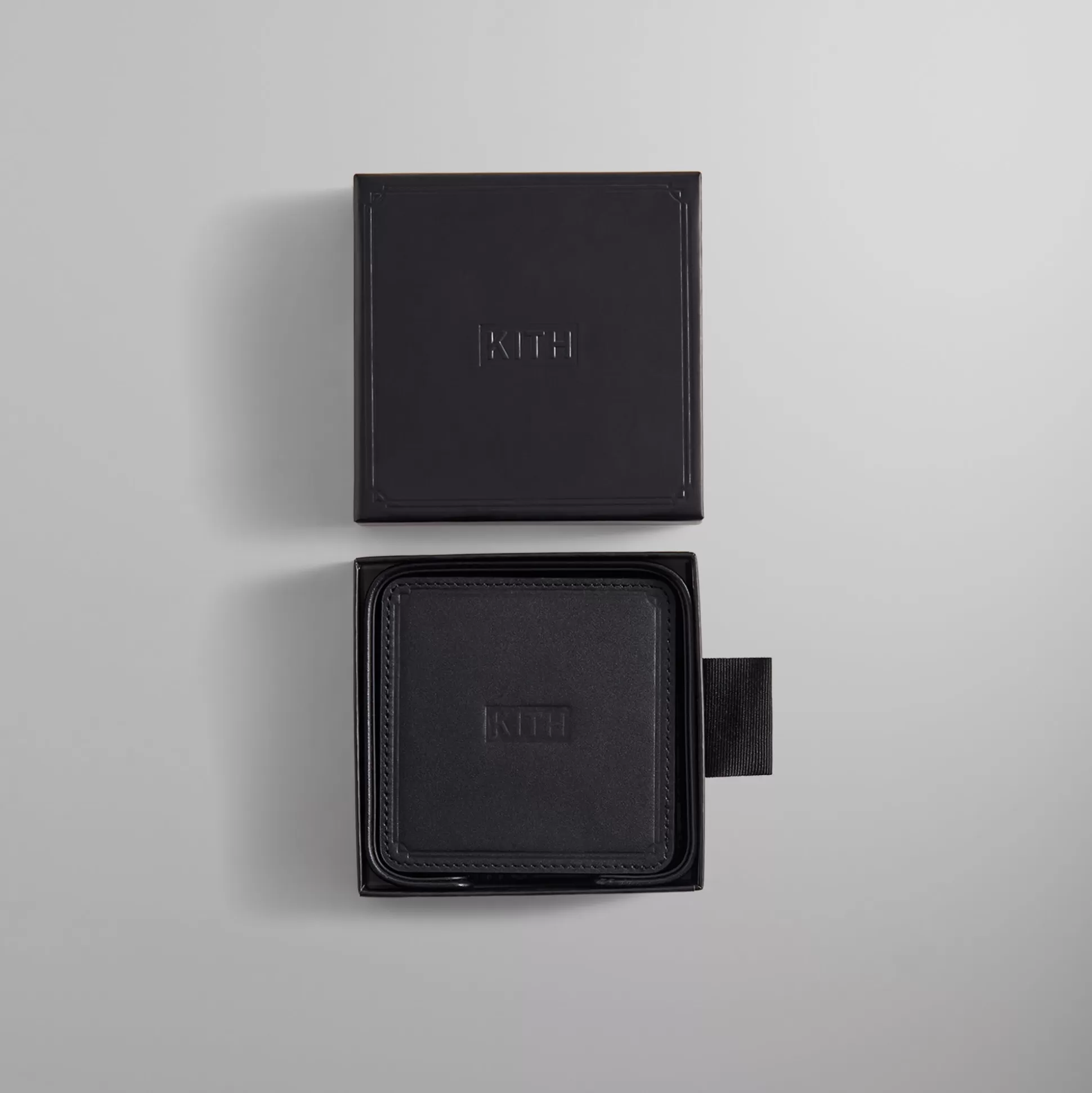 Sale Kith Monogram Leather Coasters Black