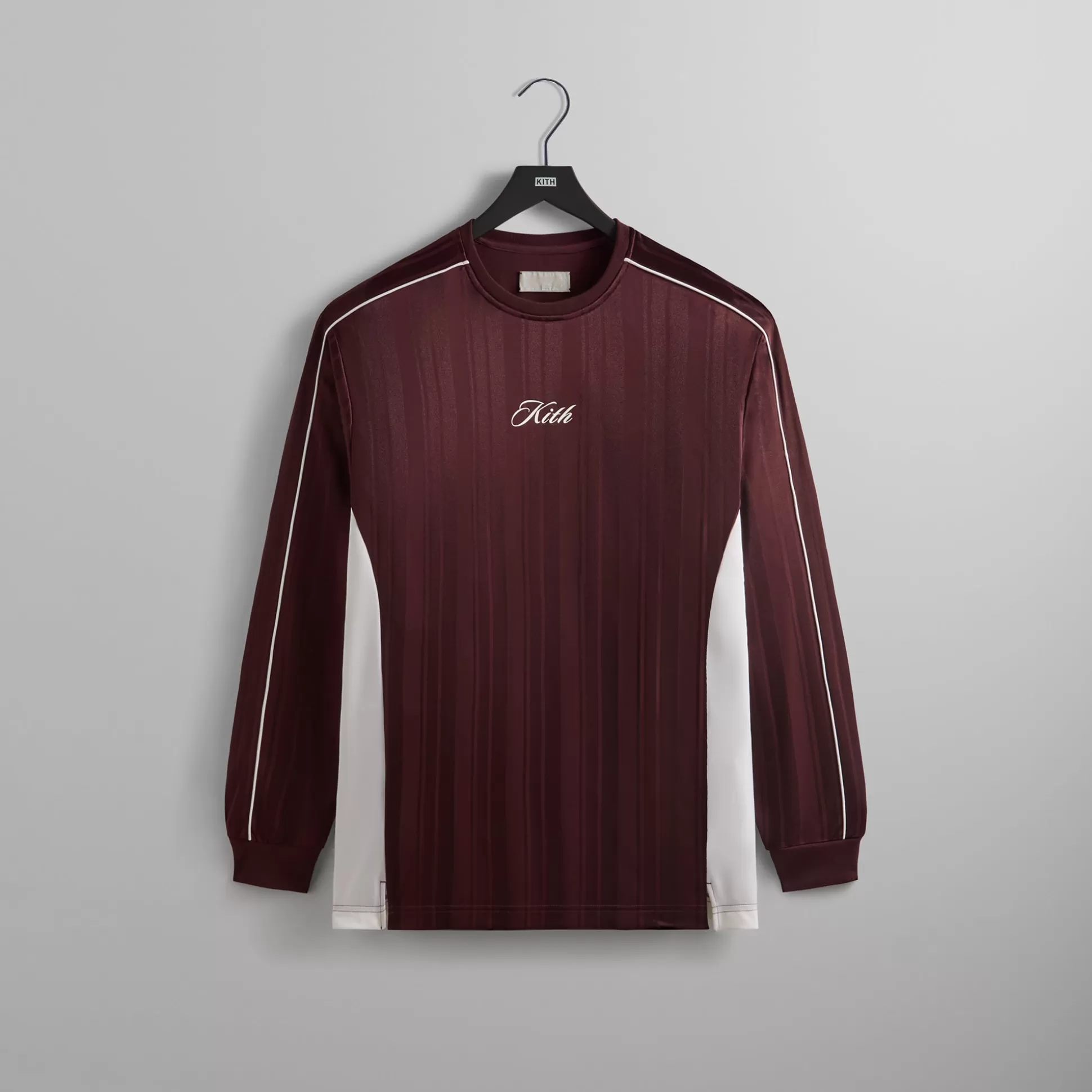 Flash Sale Kith Pinstripe Tricot Panelled Tee Magma