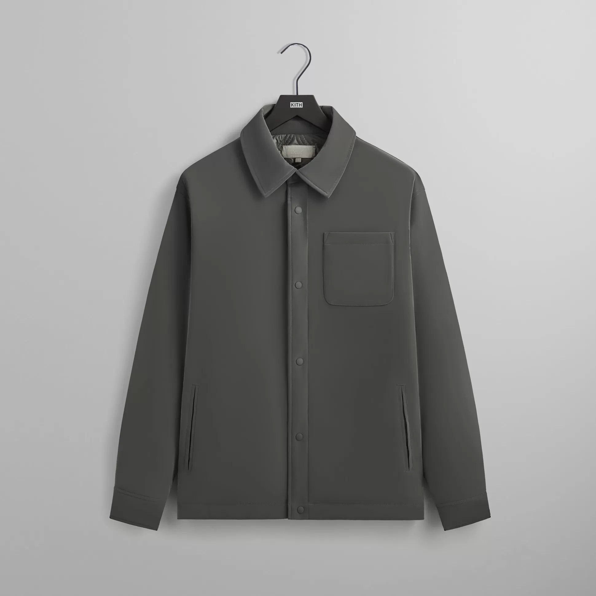 Shop Kith Sueded Tech Brixton Puffed Shirt Jacket Machine