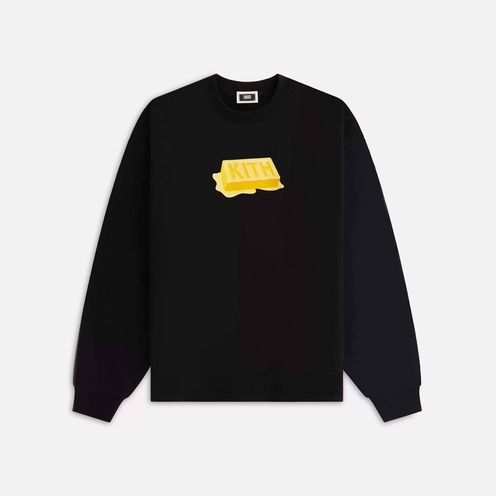 Clearance Kith Treats Waffle Butter Nelson Crewneck Black