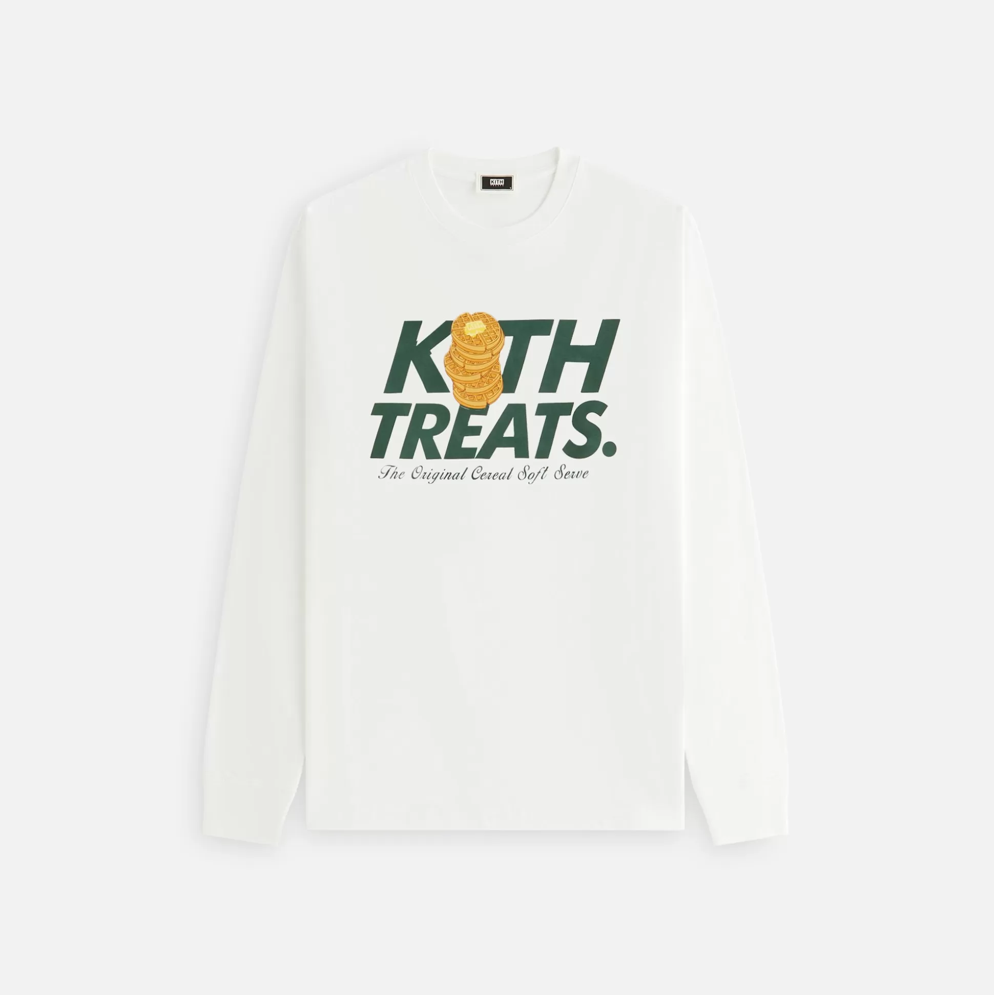 Cheap Kith Treats Waffle Vintage Long Sleeve Tee White