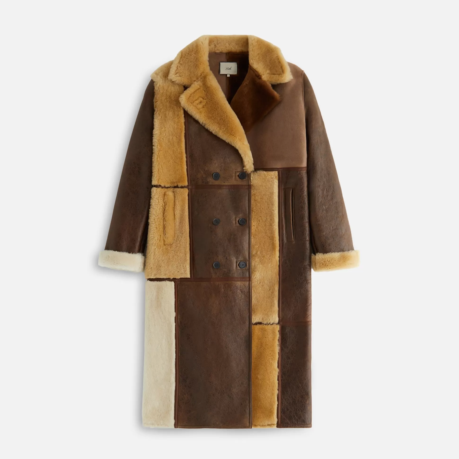 Sale Kith Women Amis Patchwork Shearling Coat Oxford