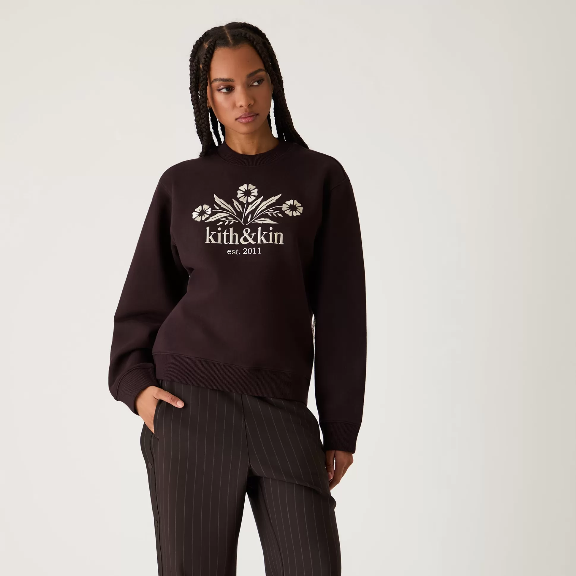 Best Sale Kith Women Ashwin Kith & Kin Bellflower Crewneck Incognito