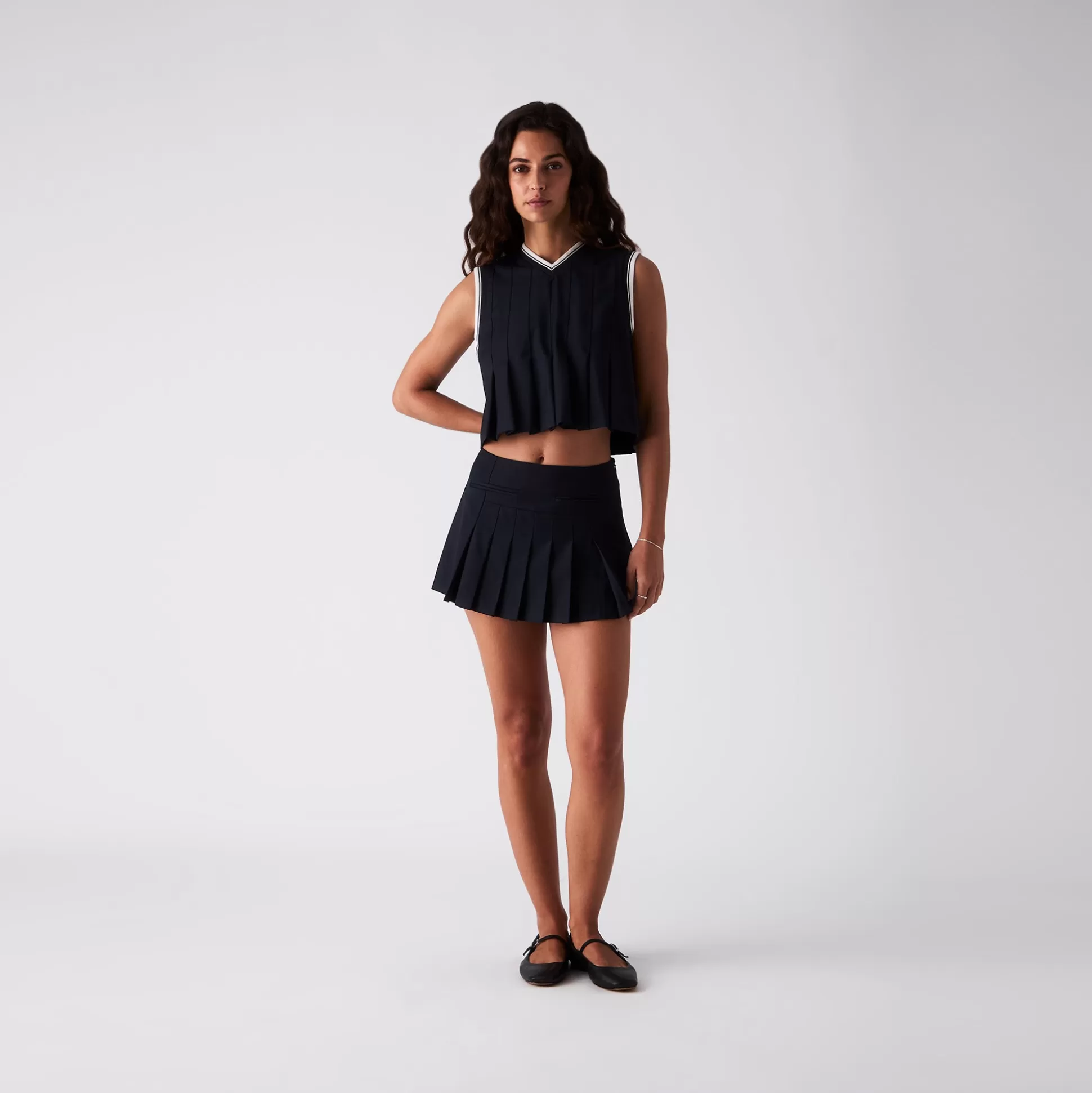 Online Kith Women Aster II Pleated Mini Skirt Nocturnal