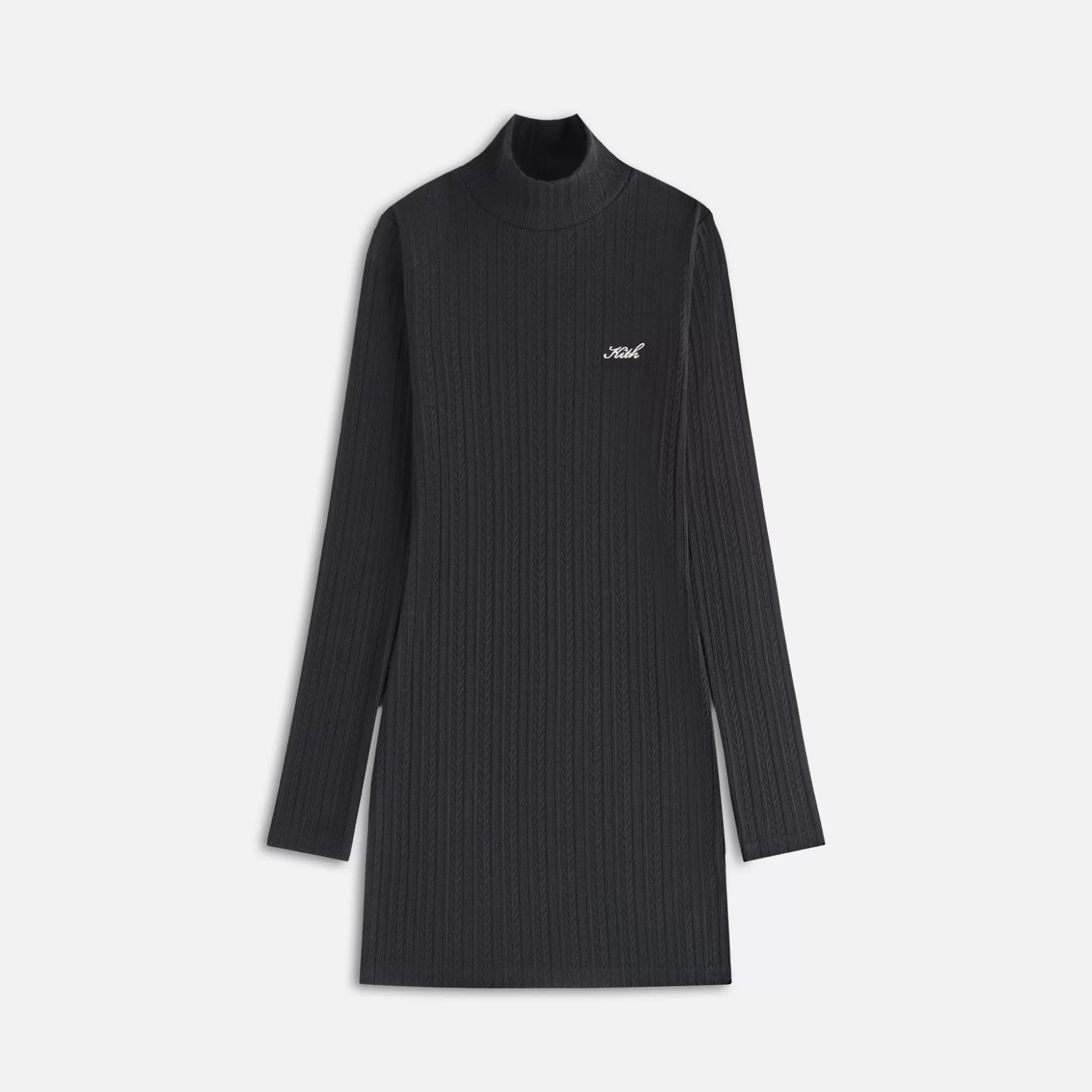 Outlet Kith Women Brier Pointelle Turtleneck Mini Dress Black