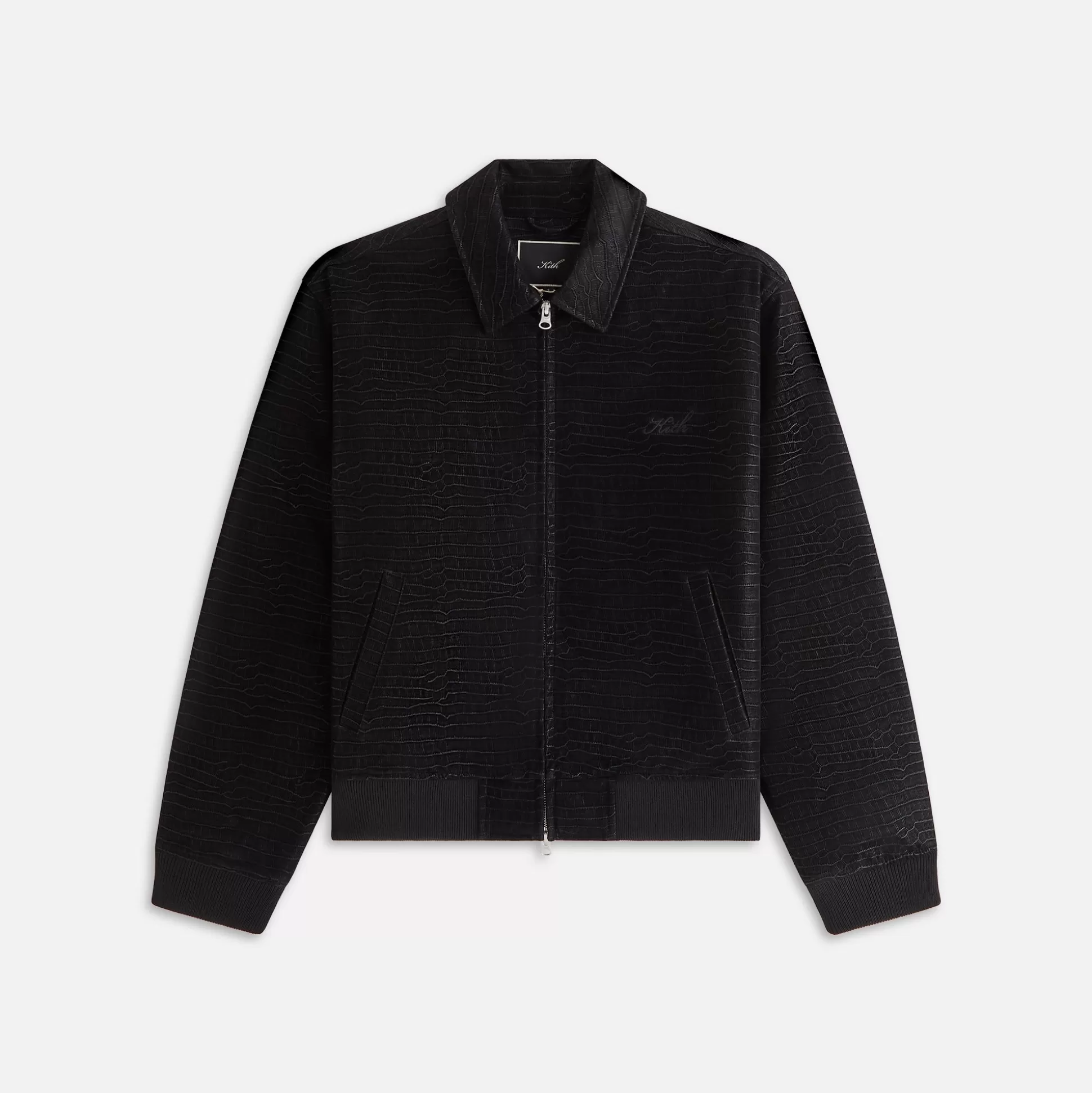 Hot Kith Women Brisa Croc Bomber Jacket Black