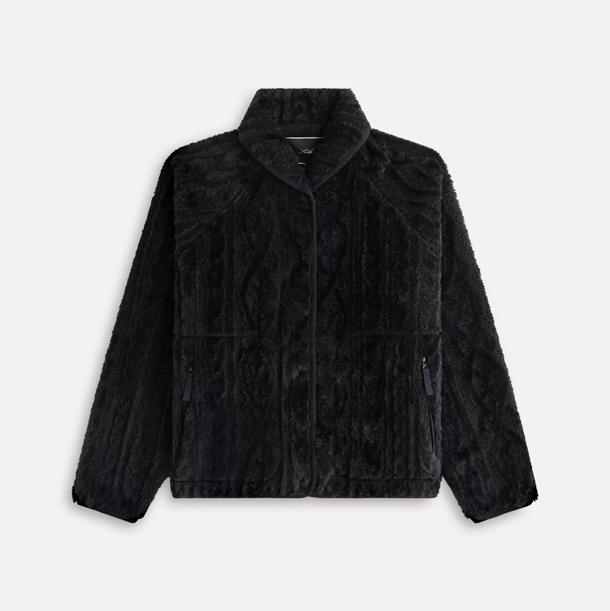 Store Kith Women Grayson Cable Sherpa Jacket Black