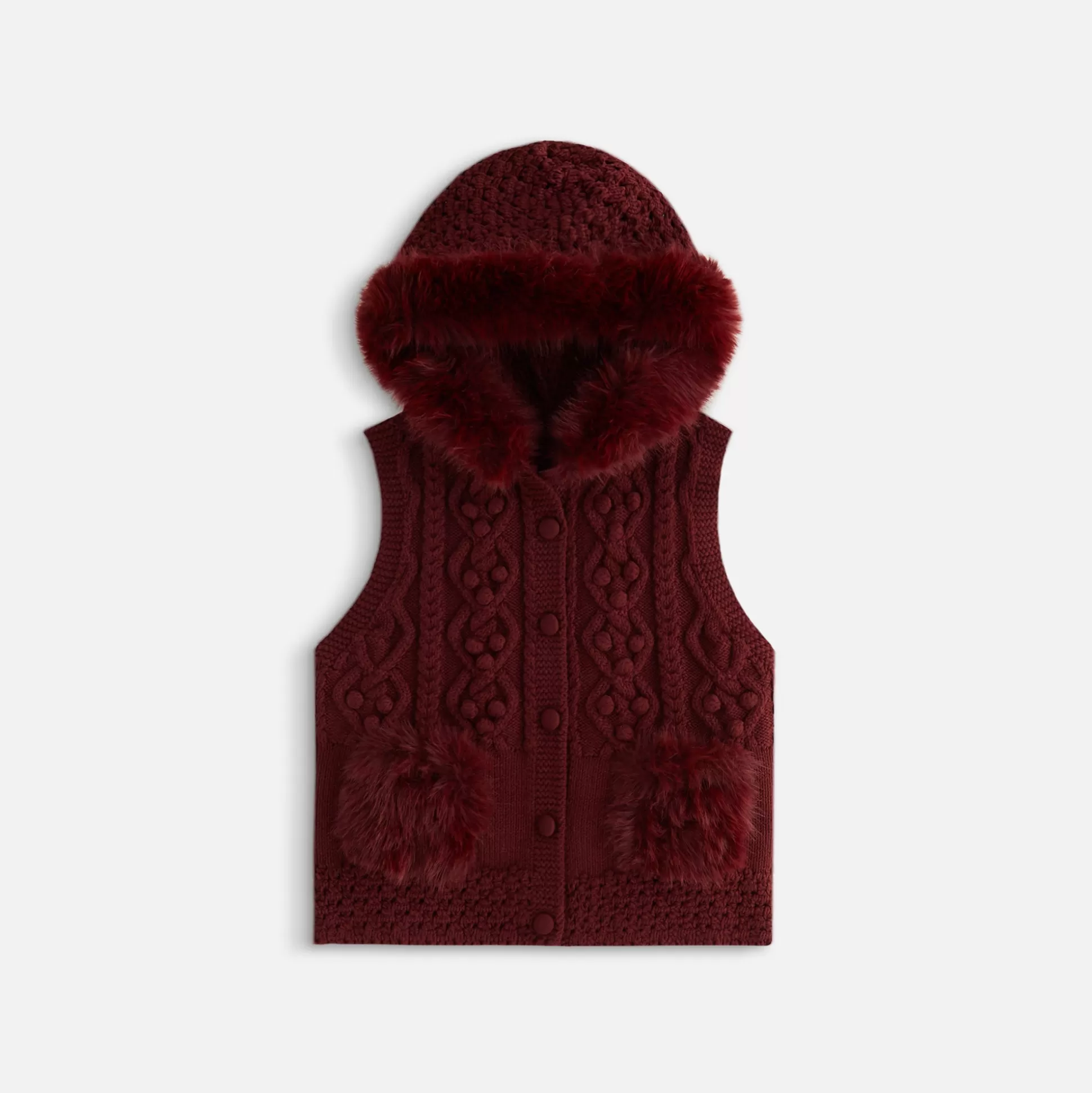 Shop Kith Women Hartley Knit Fur Hooded Vest Haut