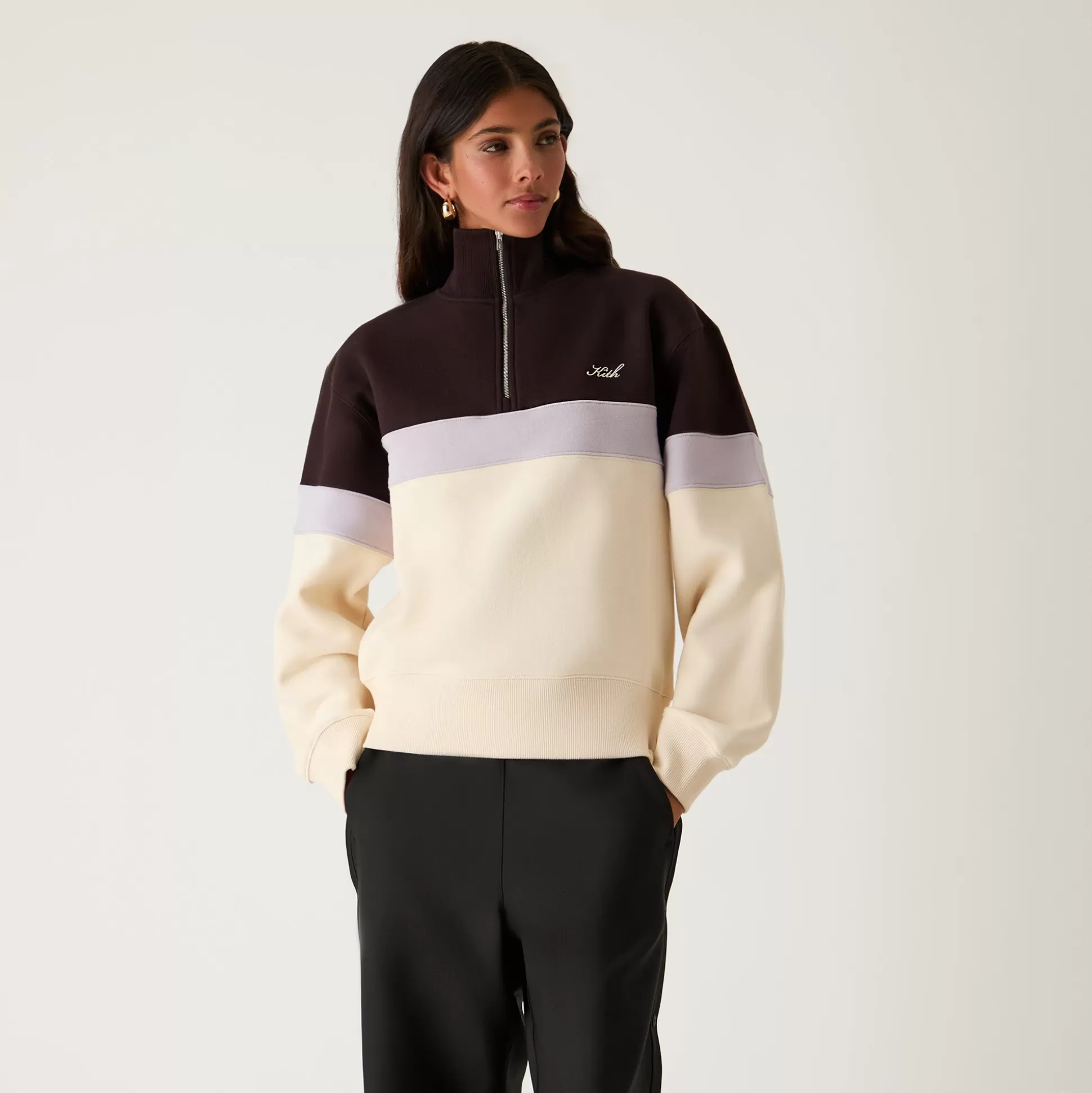 Online Kith Women Hunter Panelled Quarter Zip Incognito