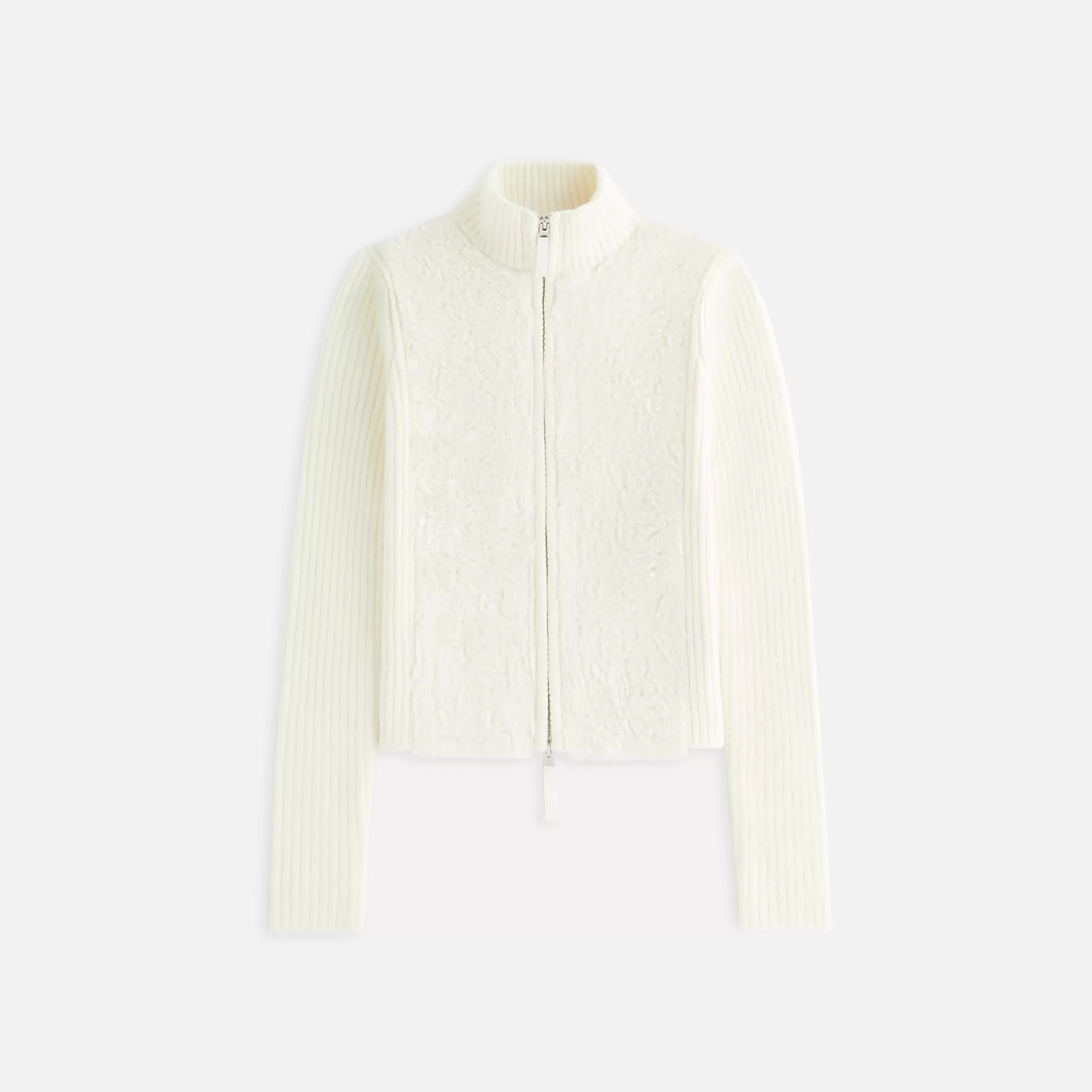 Shop Kith Women Ina Cowlick Fur Track Zip Sandrift