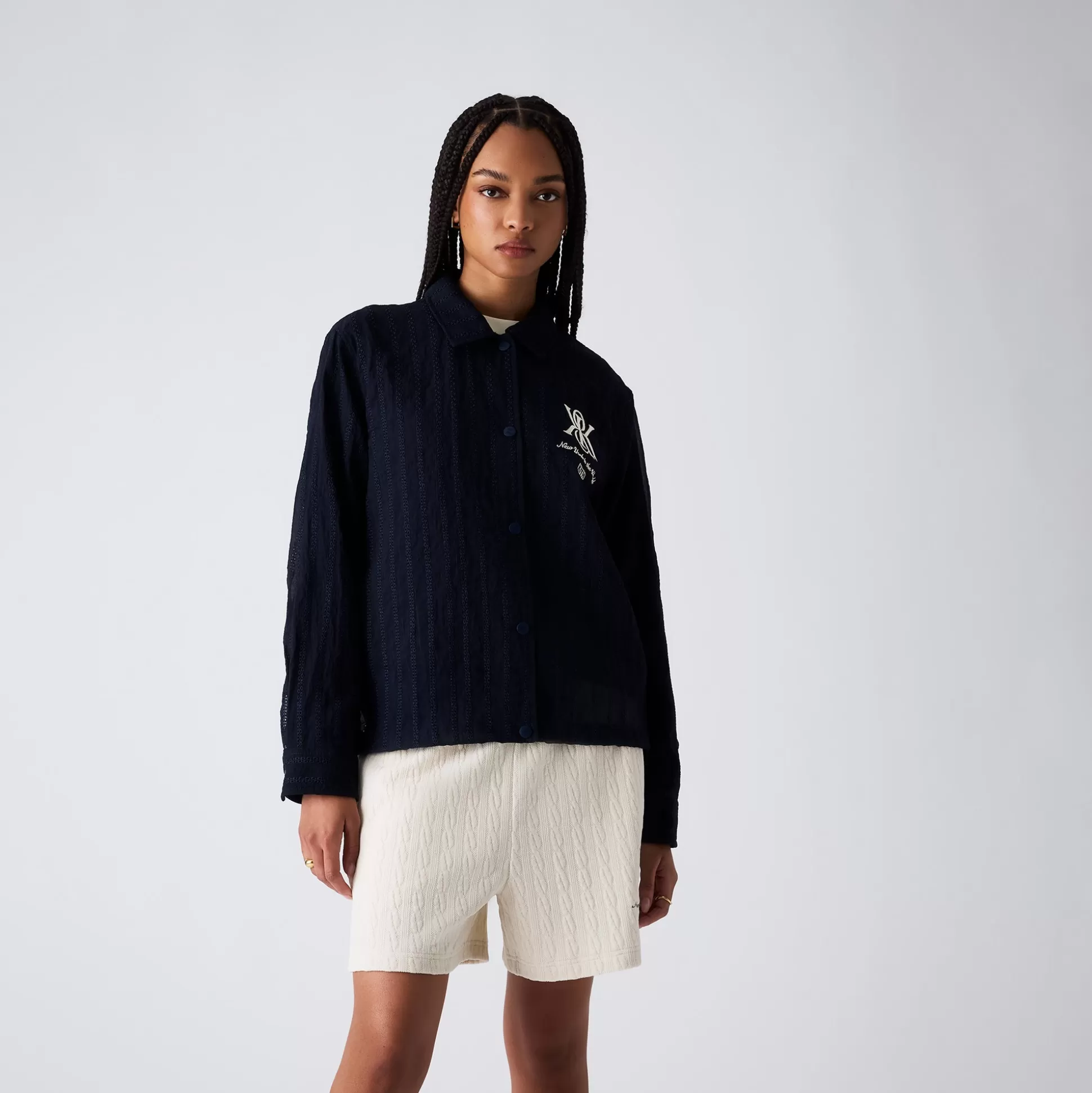 Online Kith Women Kieran Crest Coaches Jacket Nocturnal