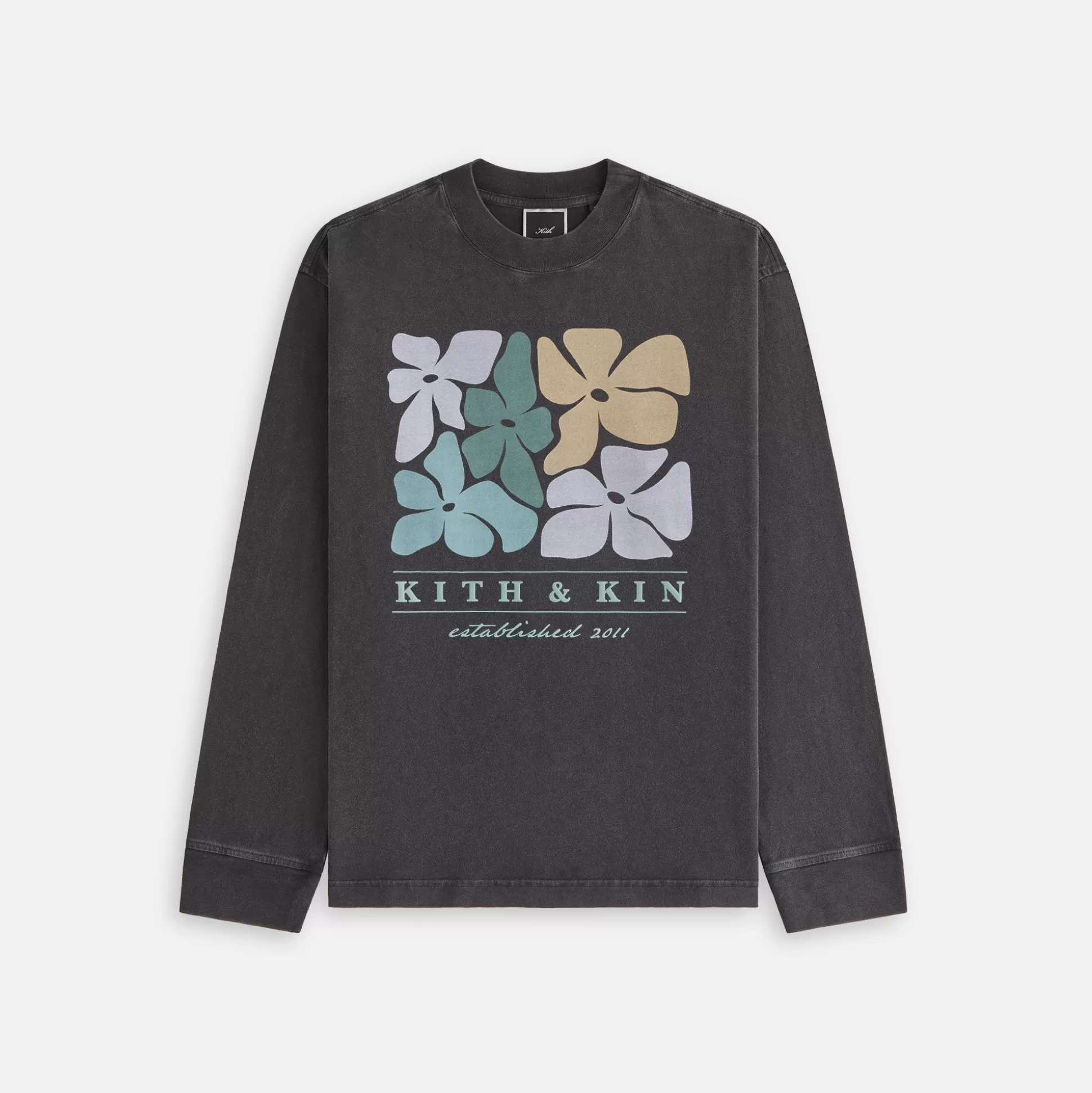 New Kith Women Kith & Kin Floral Oversized Sonoma Long Sleeve Black