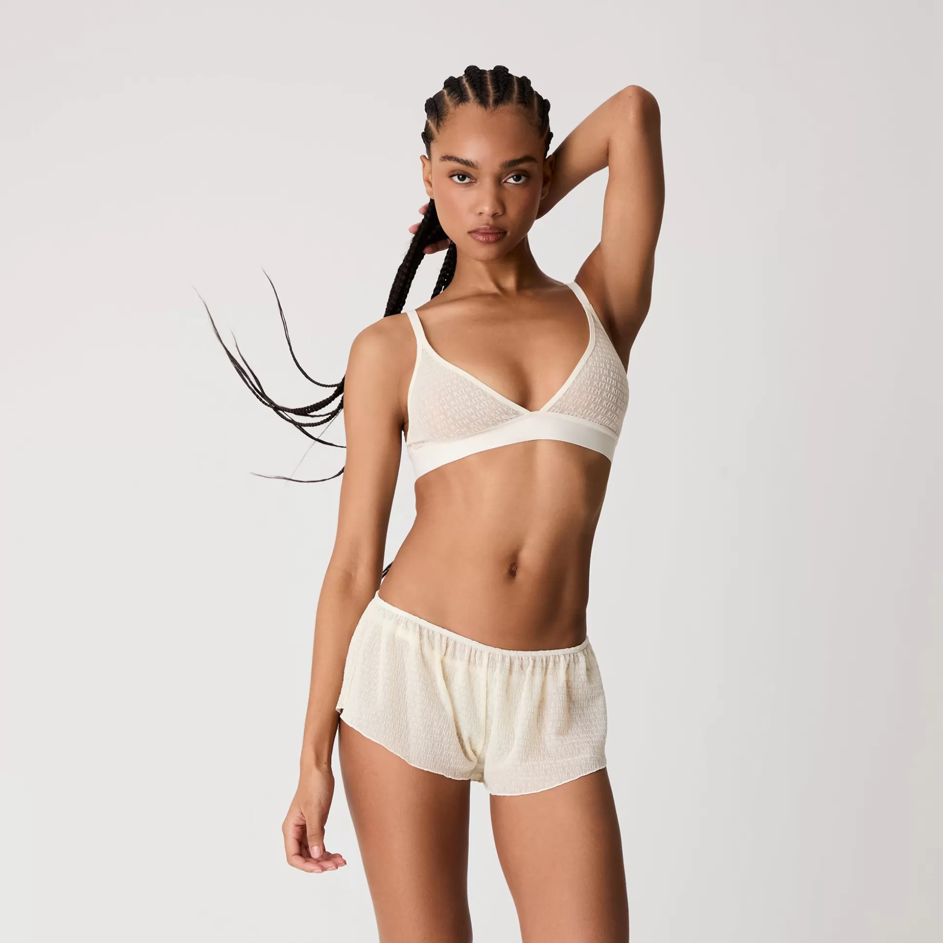 Shop Kith Women Mesh Tap Shorty Muslin