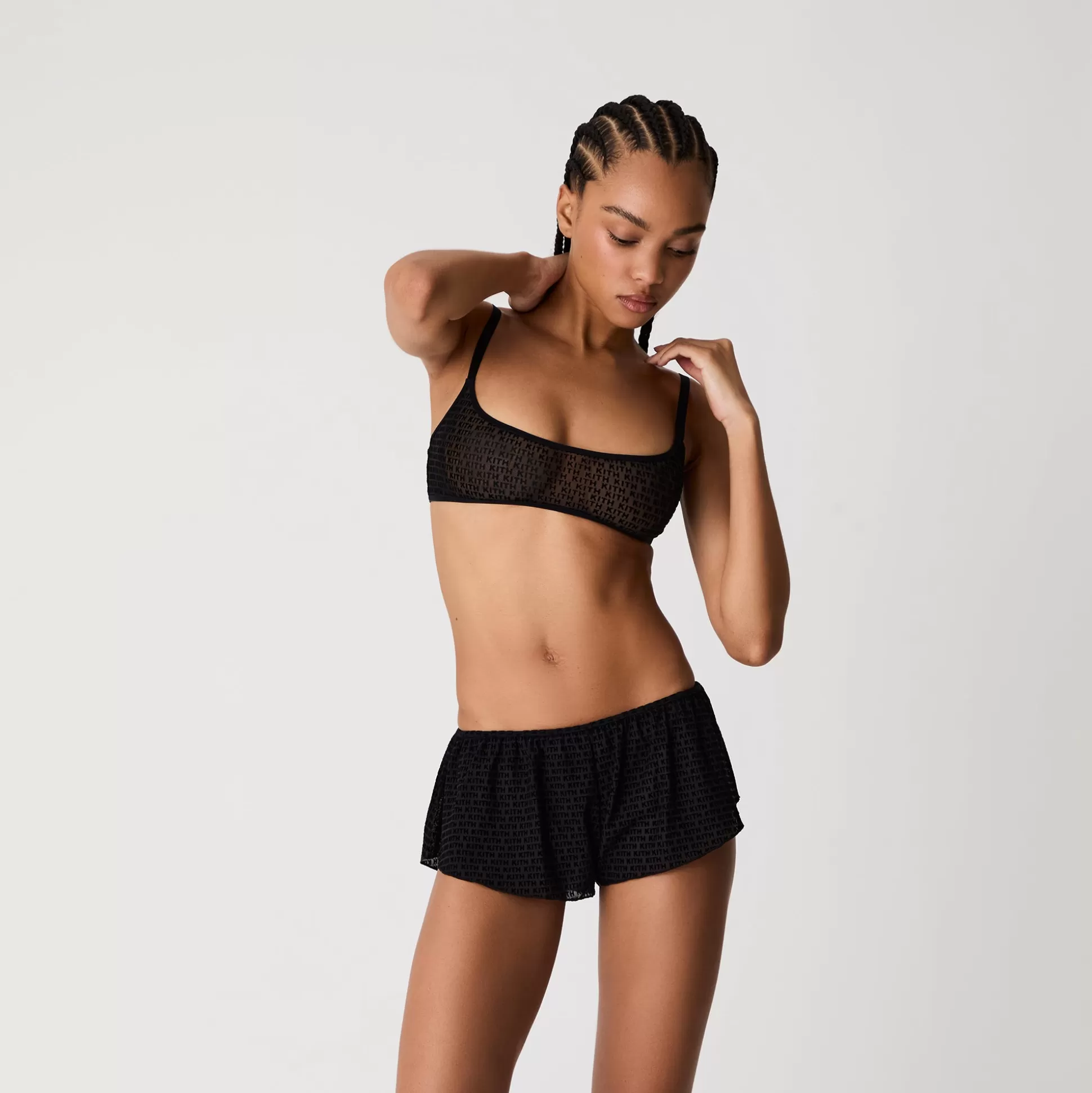 Store Kith Women Mesh Tap Shorty Black