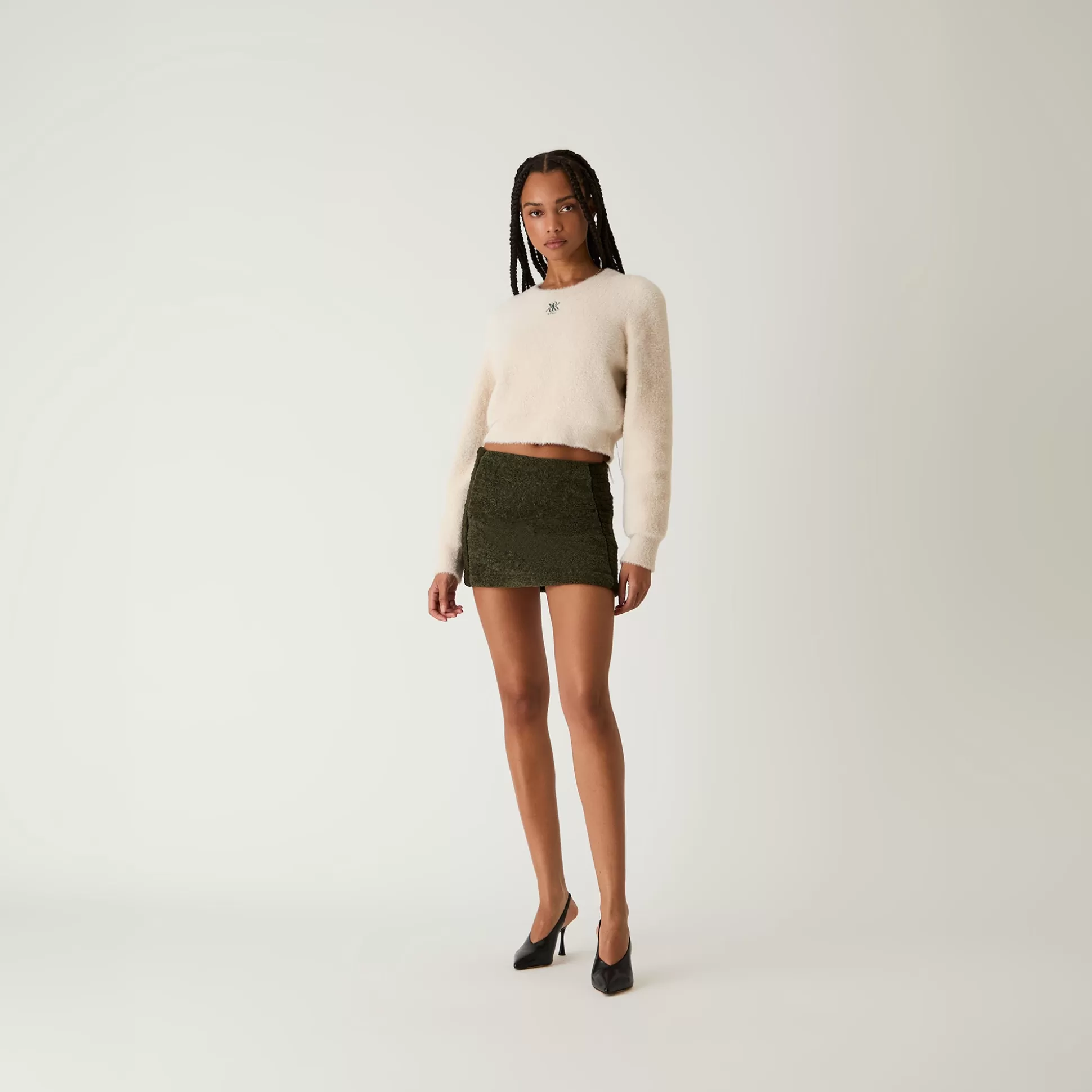 Store Kith Women Mica Mohair Crest Sweater Stratus