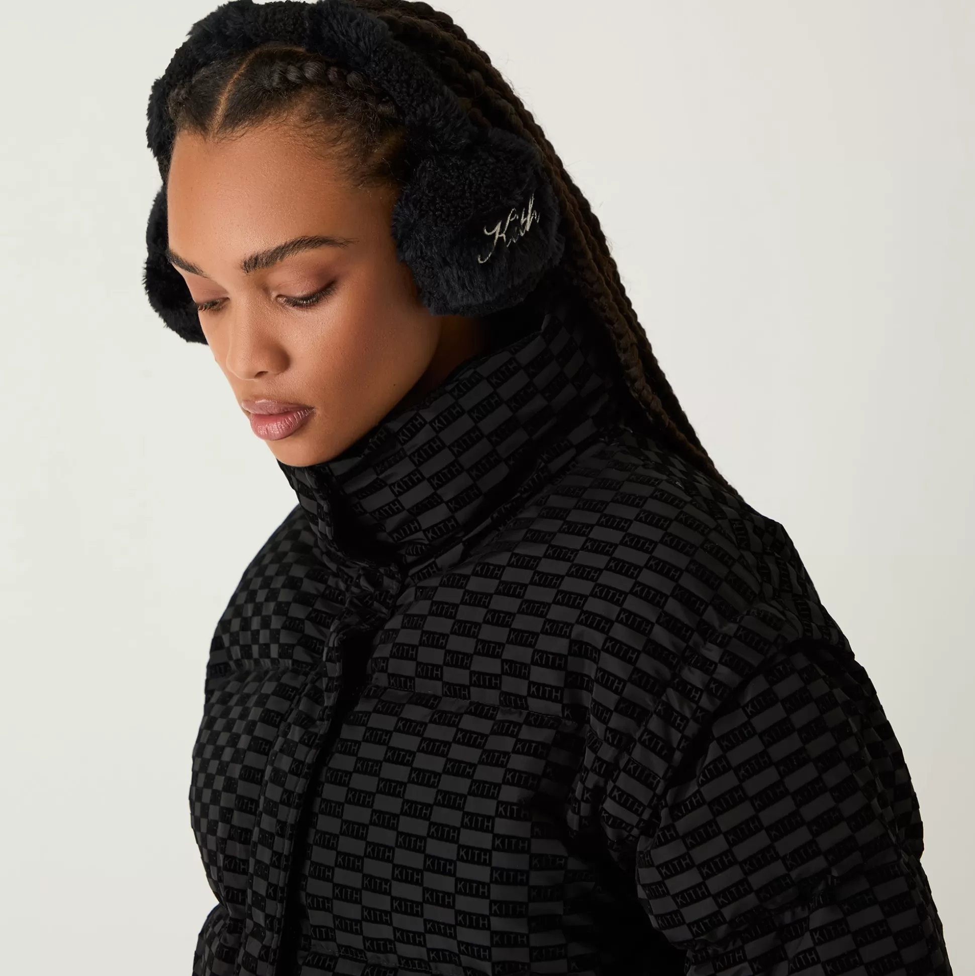 Best Kith Women Monogram Sherpa Ear Muff Black