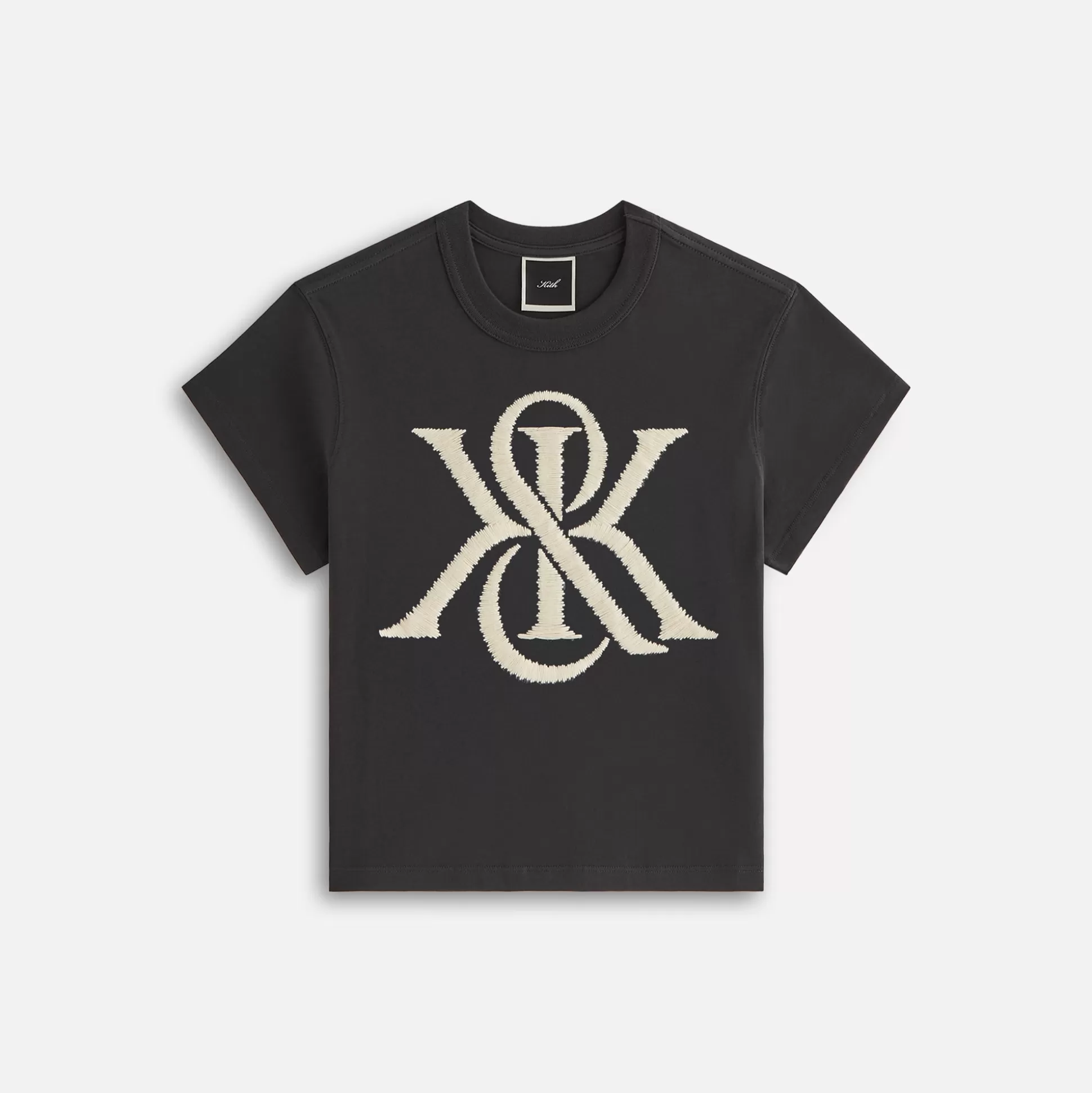 Discount Kith Women Mulberry Magnified Crest Vintage Tee Black
