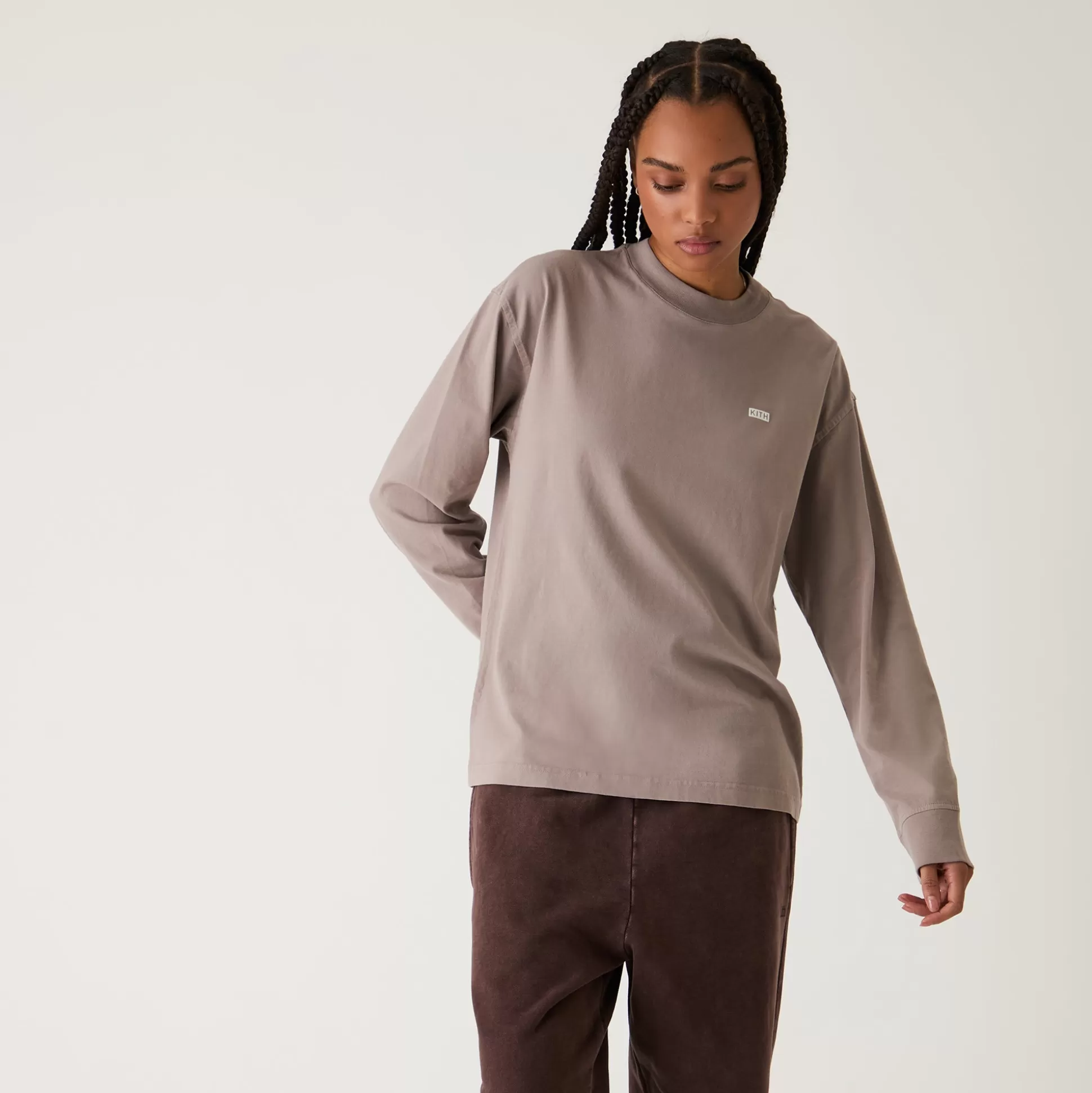 Shop Kith Women Oversized Sonoma Sueded Long Sleeve Quicksand