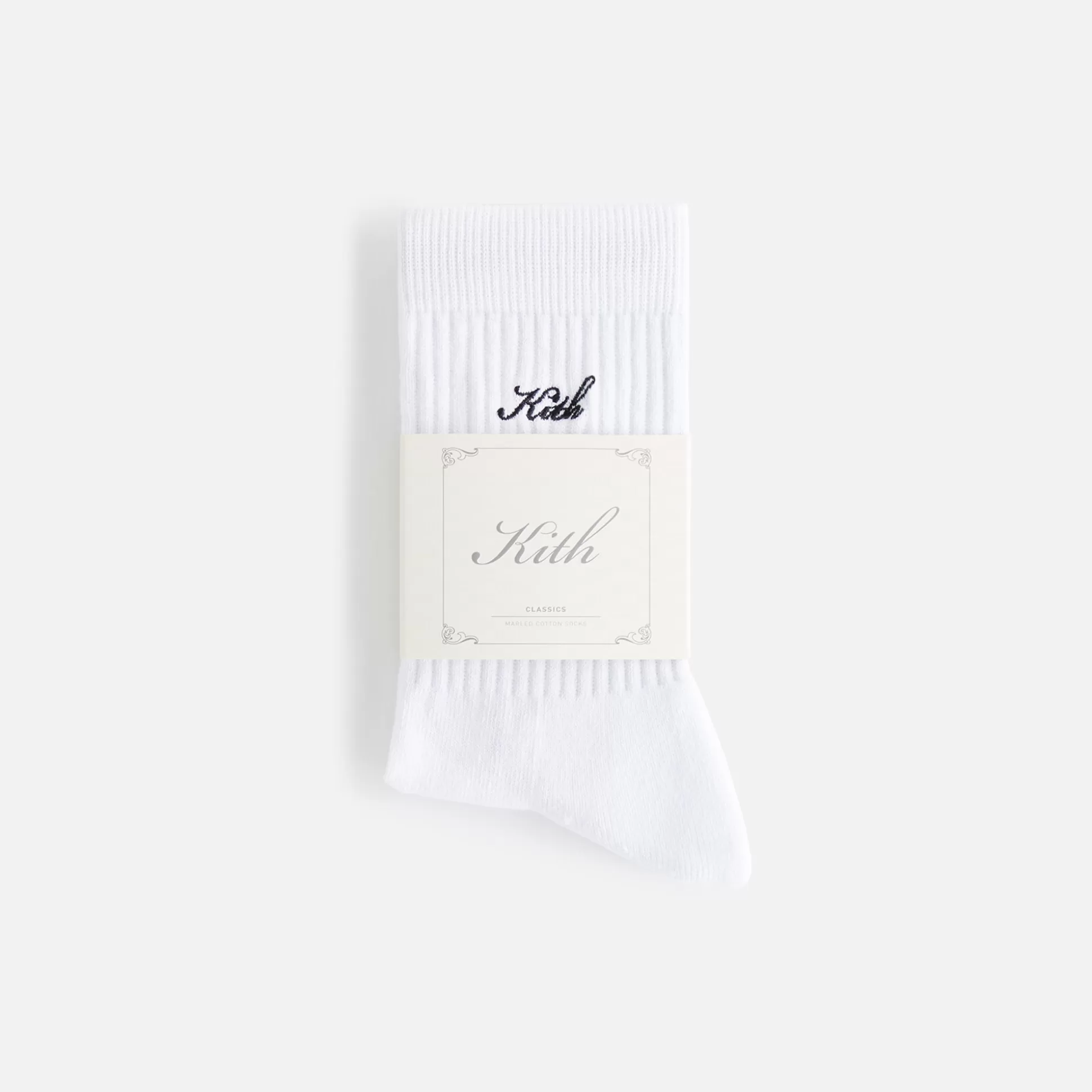 Store Kith Women Script Classic Crew Socks White