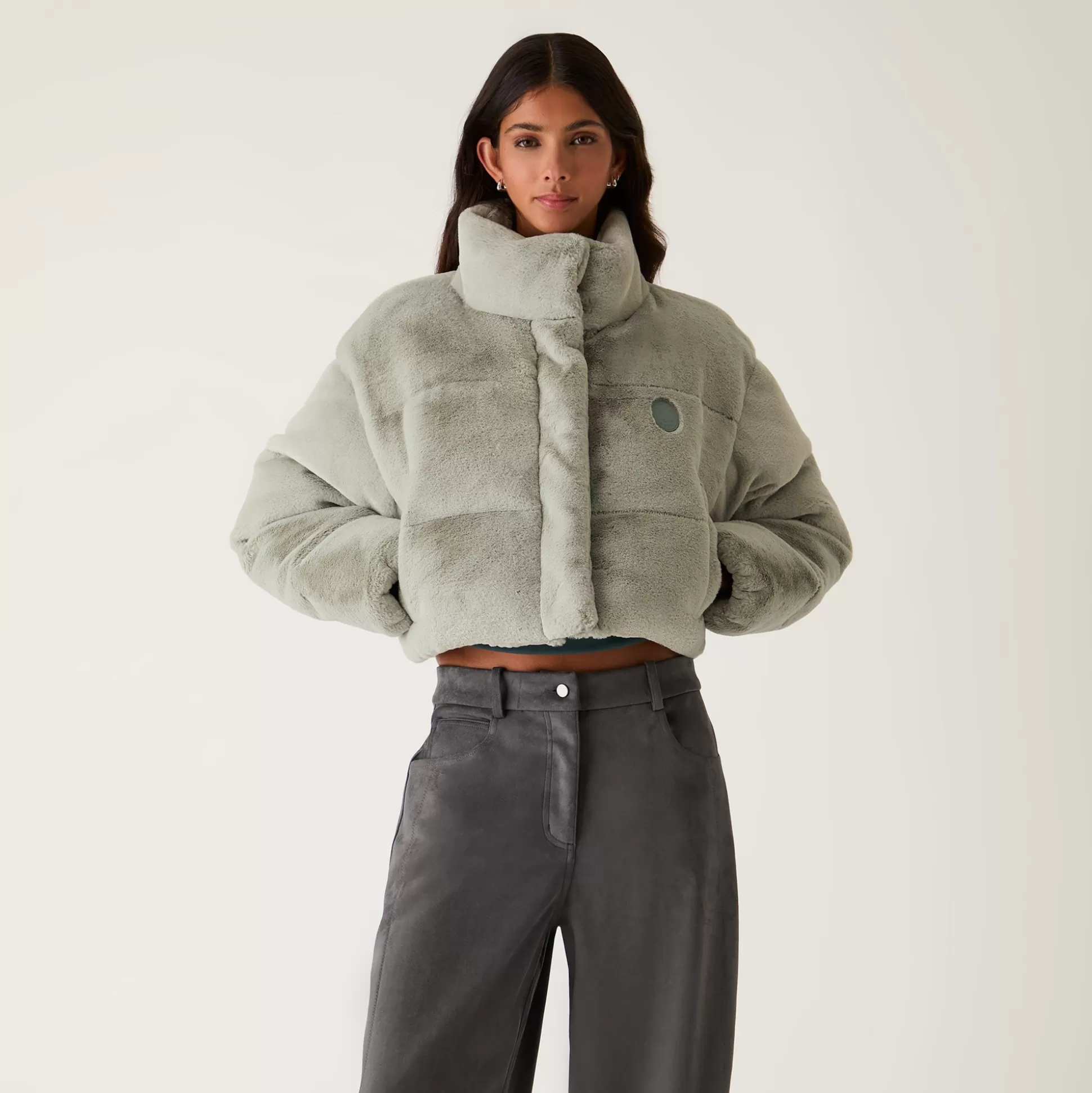 New Kith Women Shae Cropped Fur Puffer Palais