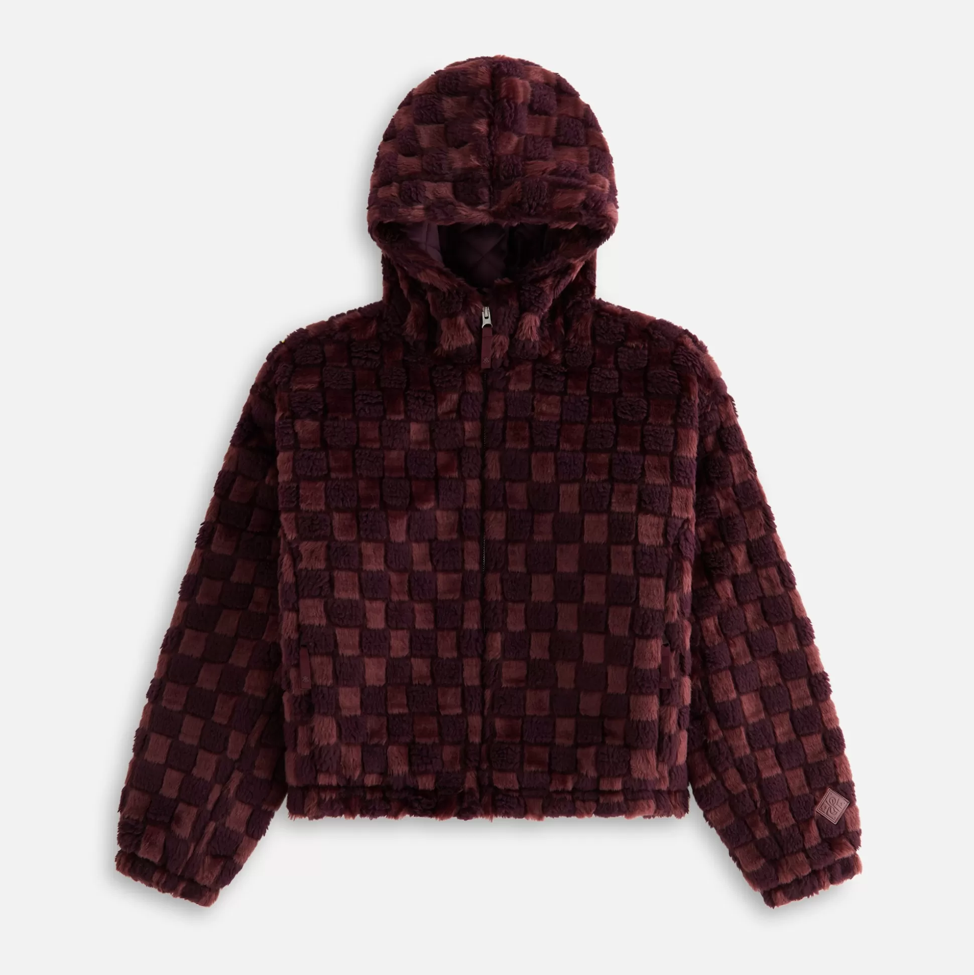 Shop Kith Women Toshi Checked Teddy Bomber Magma