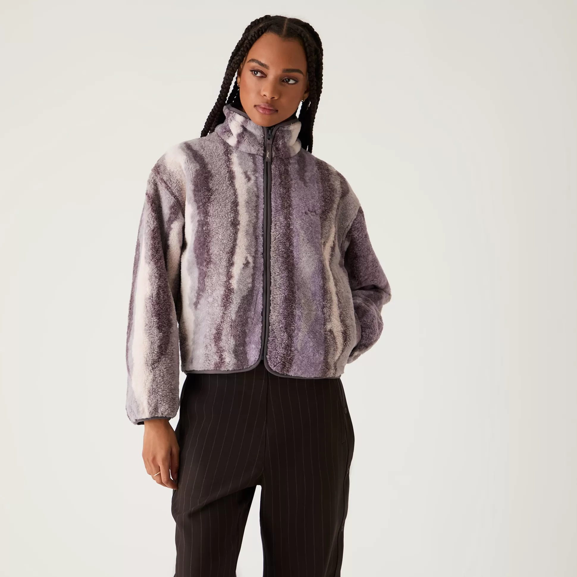 Hot Kith Women Waverly II Jacquard Fur Jacket Thunder