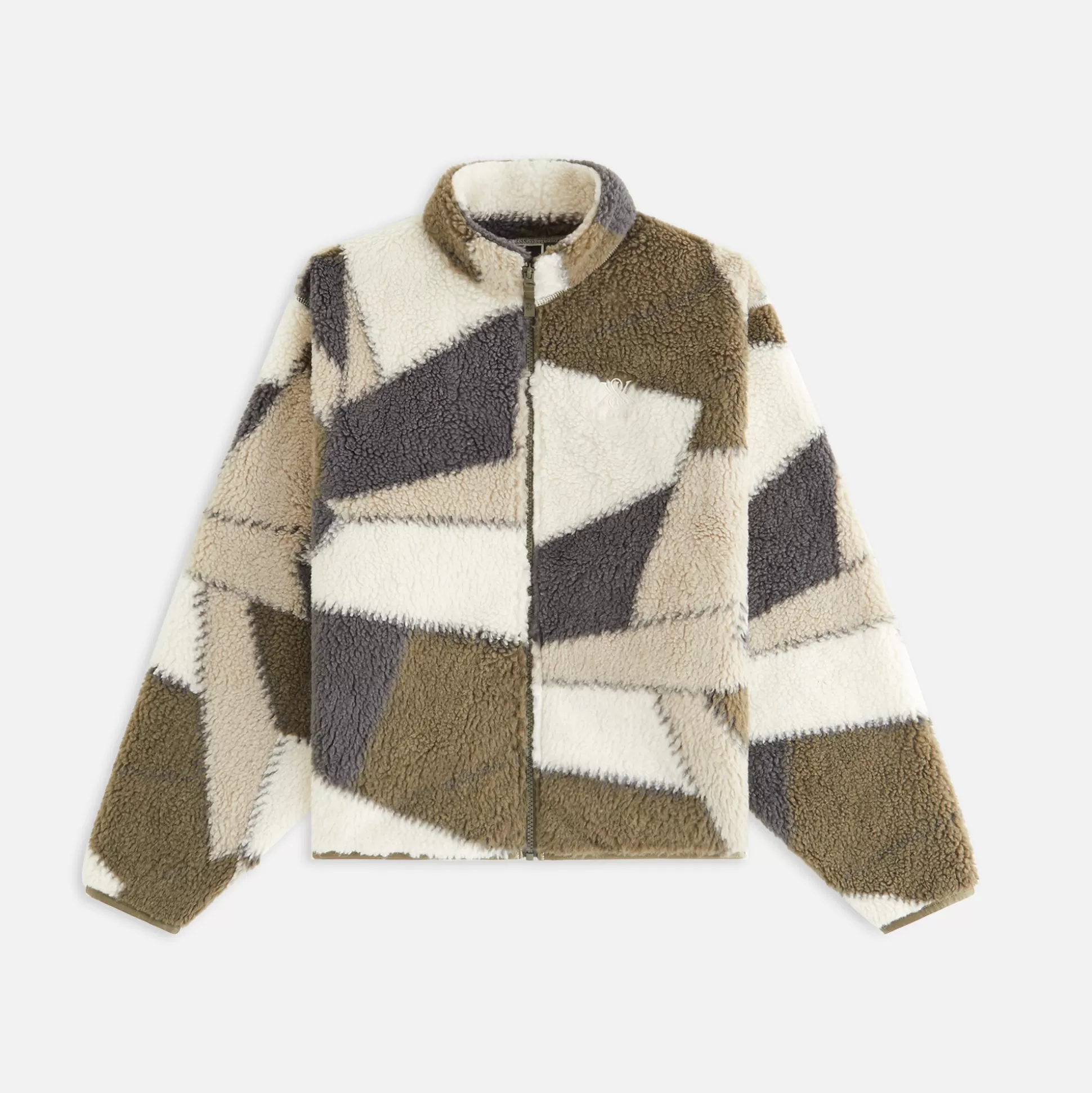 Flash Sale Kith Women Waverly II Patchwork Fleece Jacket Plaster