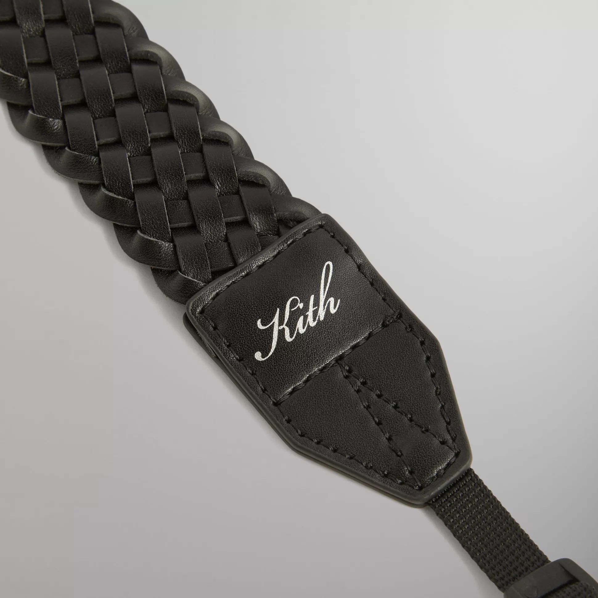 Fashion Kith mas Braided Leather Camera Strap Black