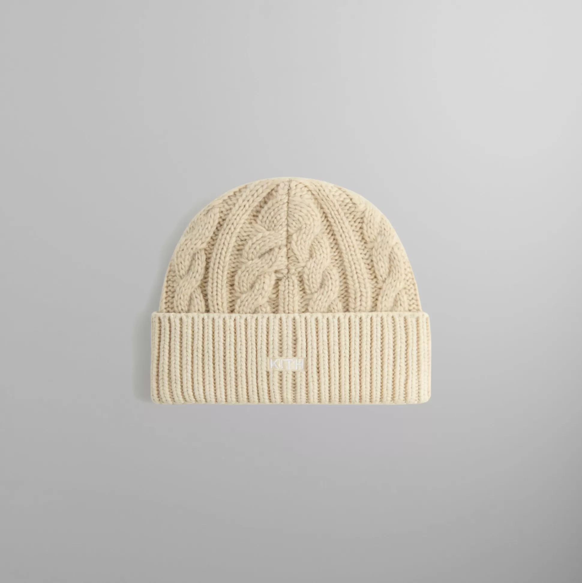 Online Kith mas Leather Crest Mia Beanie Heather Oatmeal