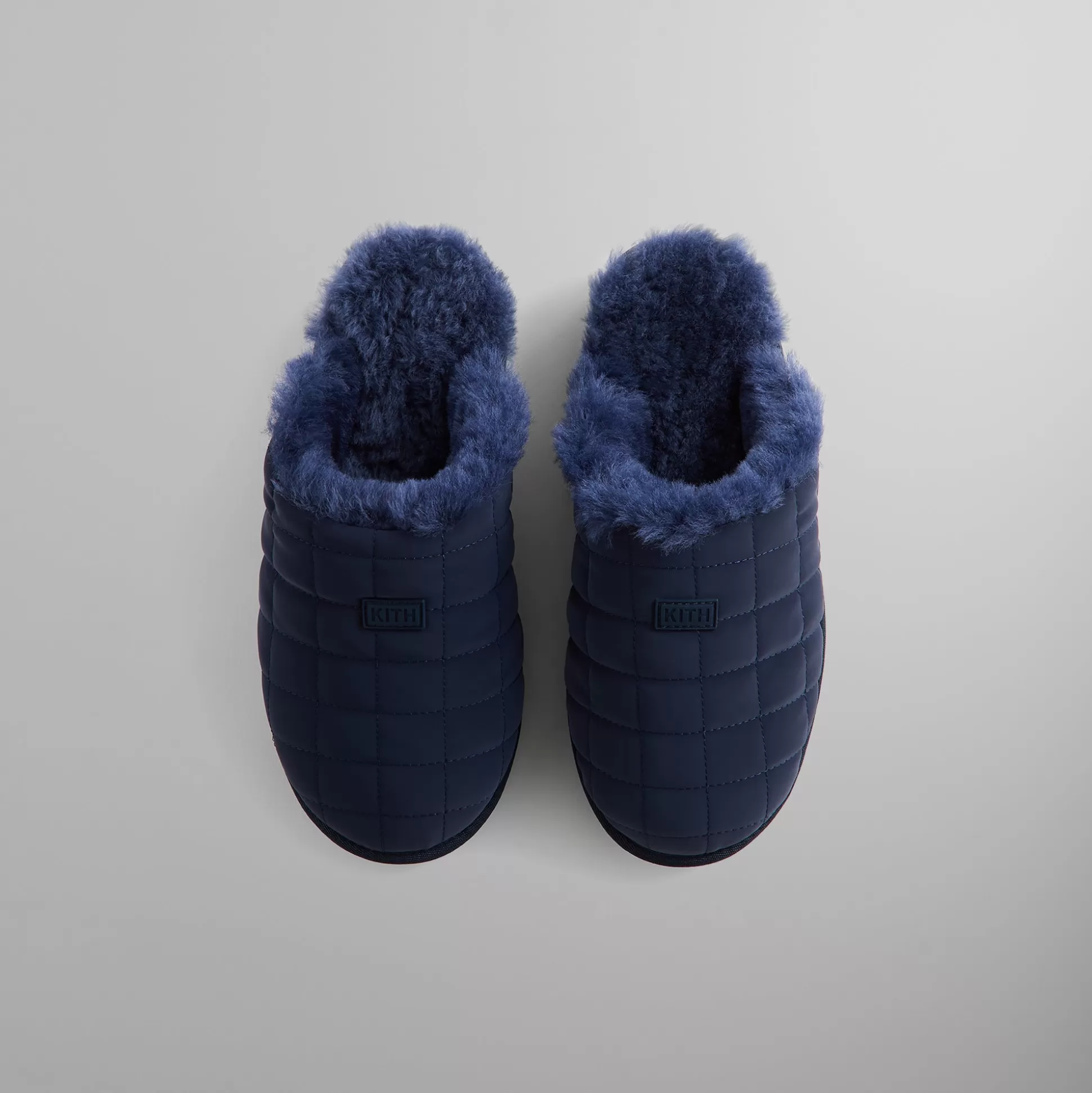 Discount Kith mas Puffed Logo Slippers Nocturnal