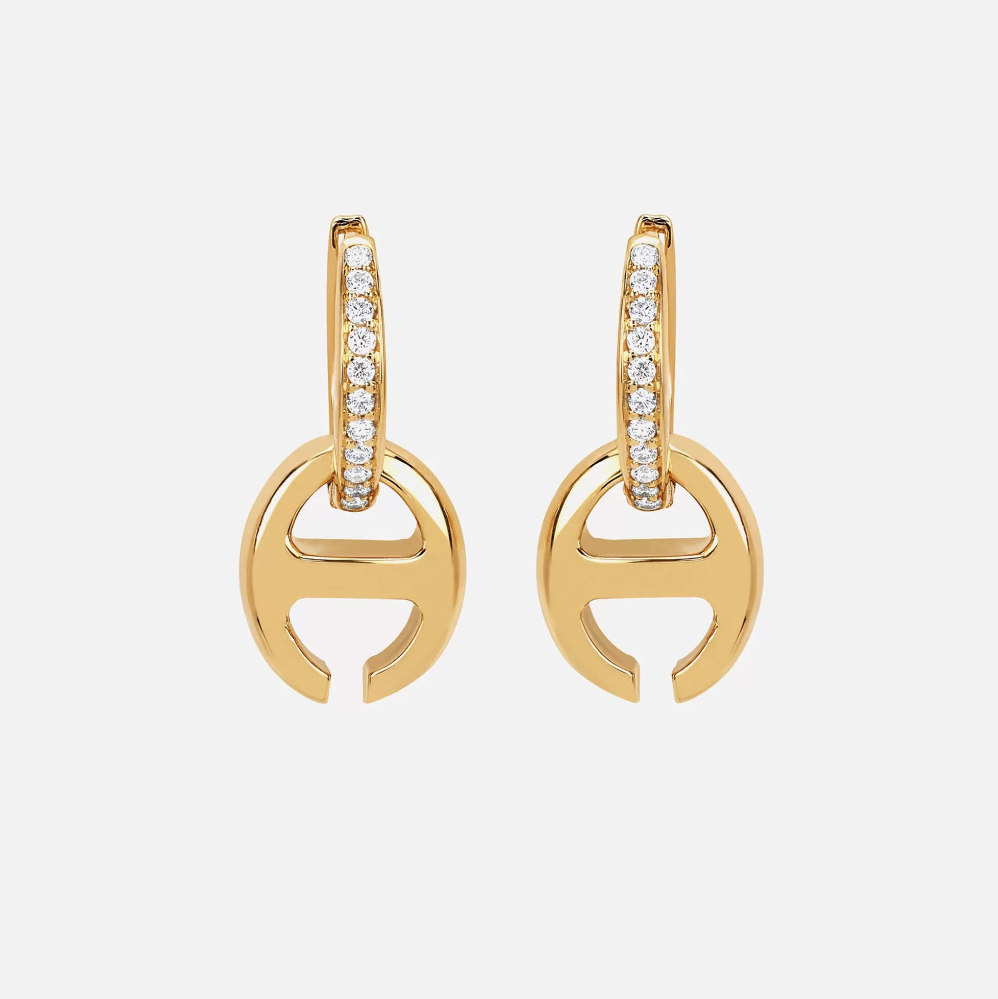 Online Hoorsenbuhs klaasp earrings with diamonds Yellow Gold