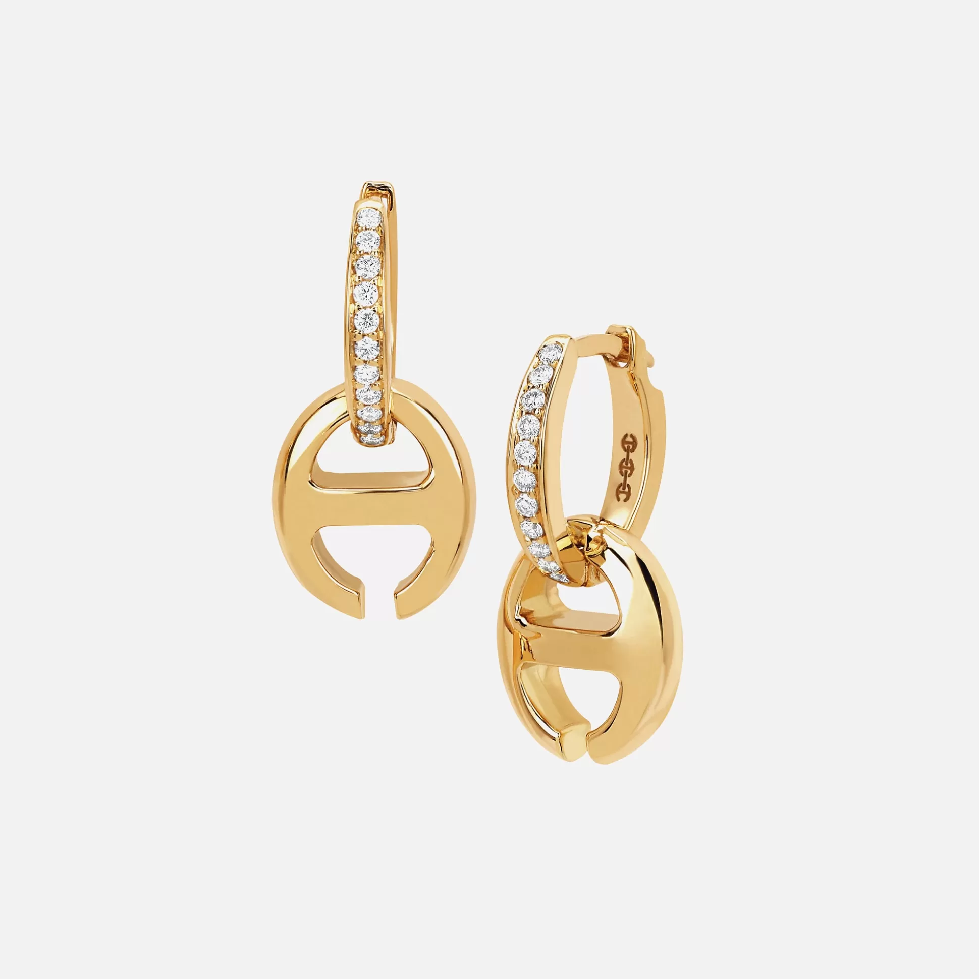 Online Hoorsenbuhs klaasp earrings with diamonds Yellow Gold