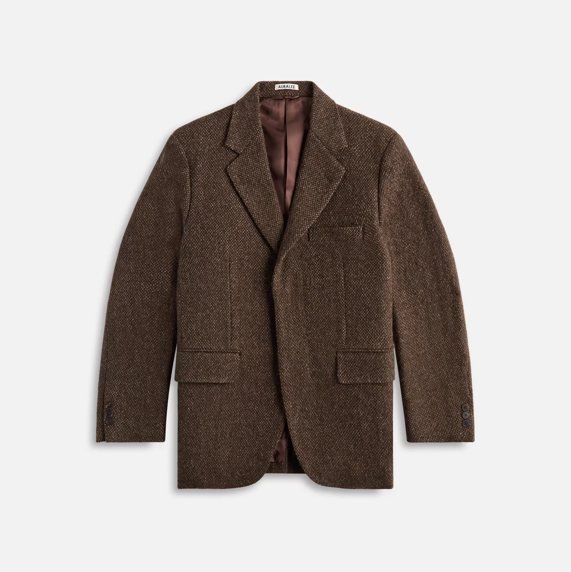 Flash Sale Auralee lama shetland wool tweed over jacket Khaki Tweed