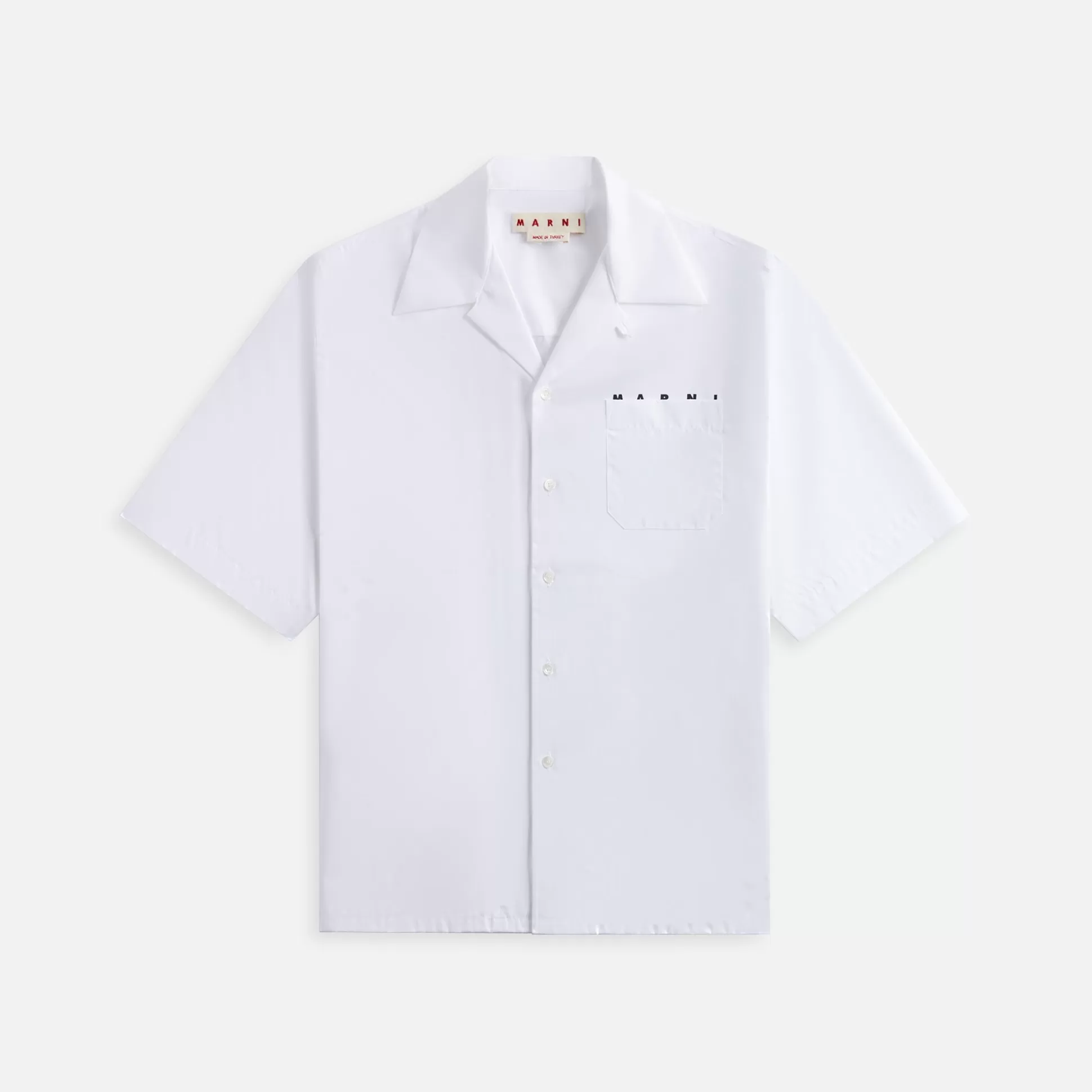 Fashion Marni logo organic poplin shirt with peeping logo Lily White