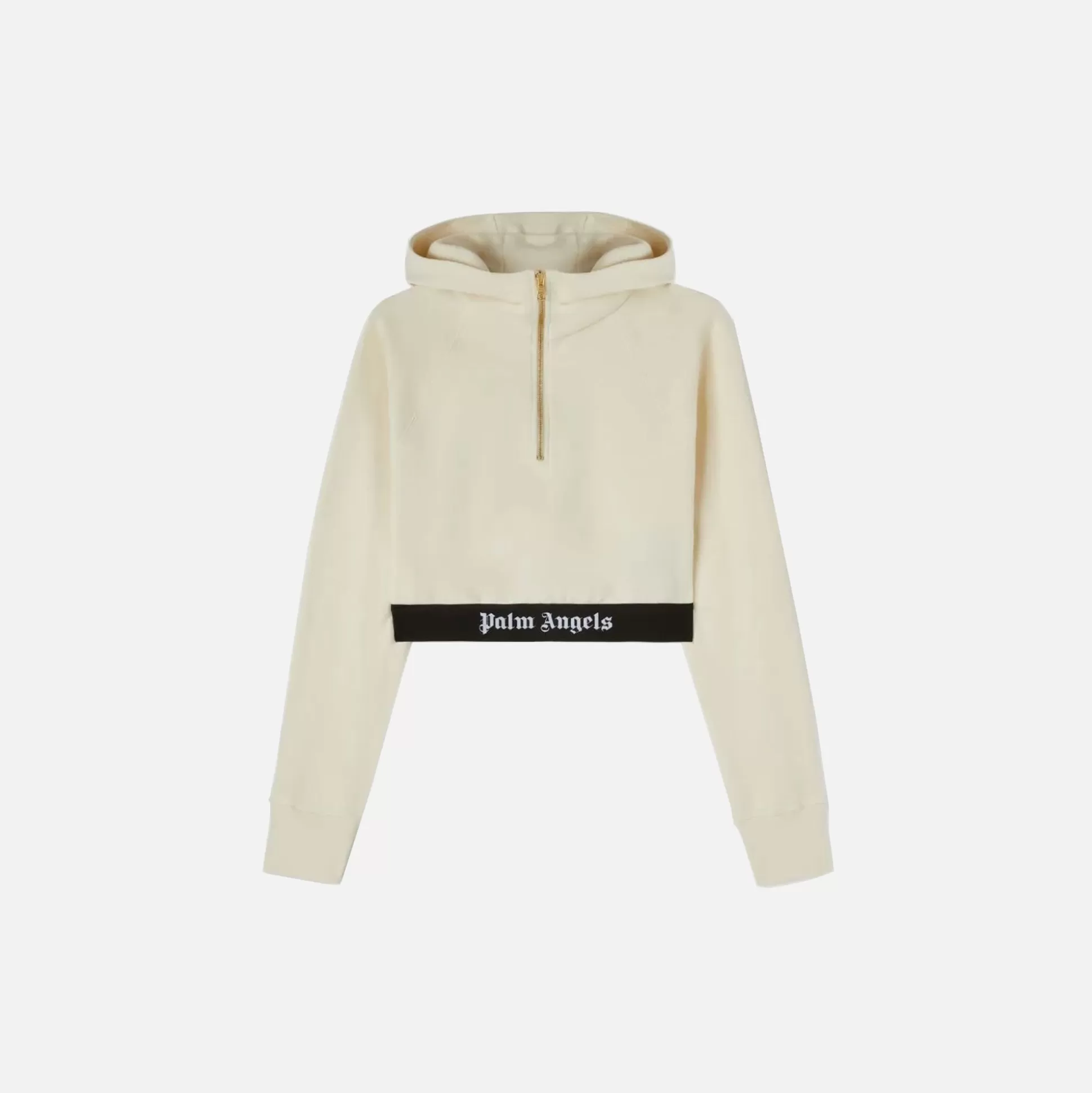 Outlet Palm Angels logo tape zipped hoodie