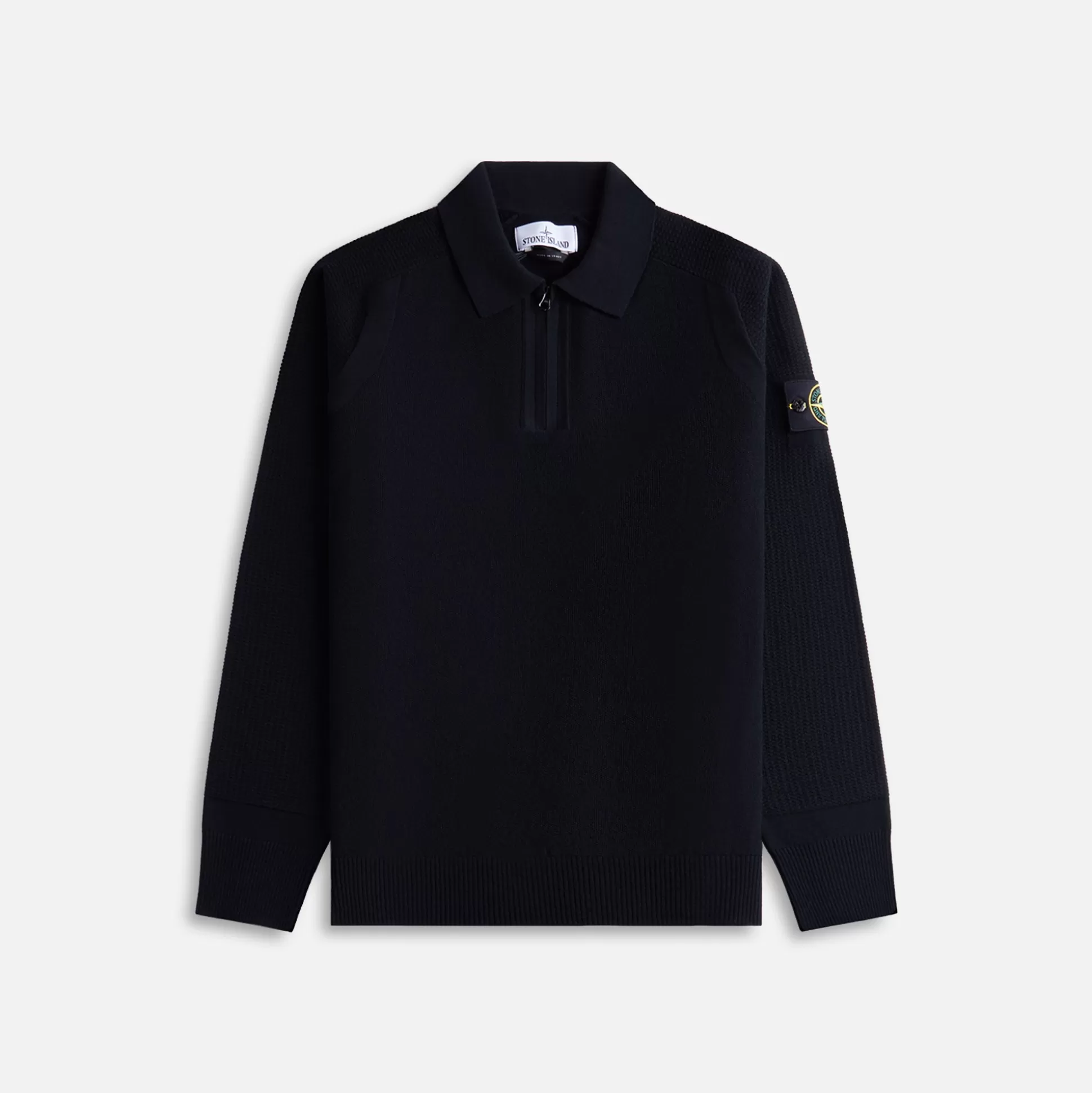 Cheap Stone Island ls zip polo Black