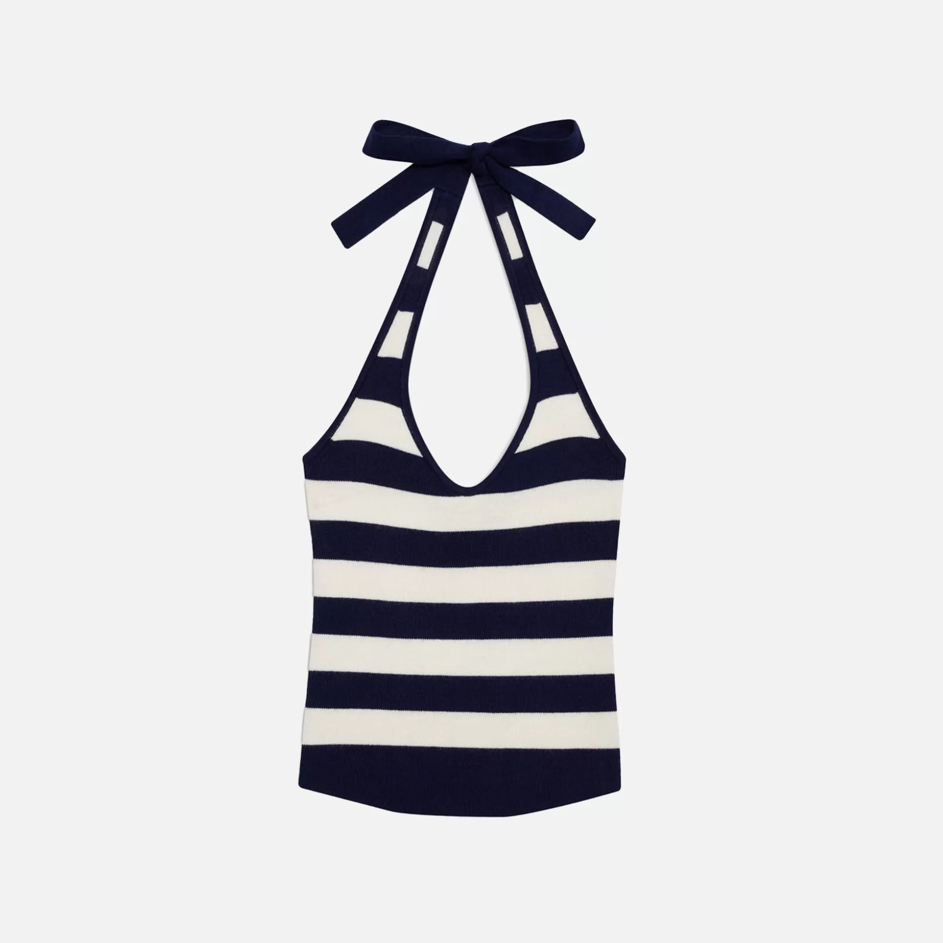 Outlet Frankies Bikinis marialla knit halter top Sea Stripe