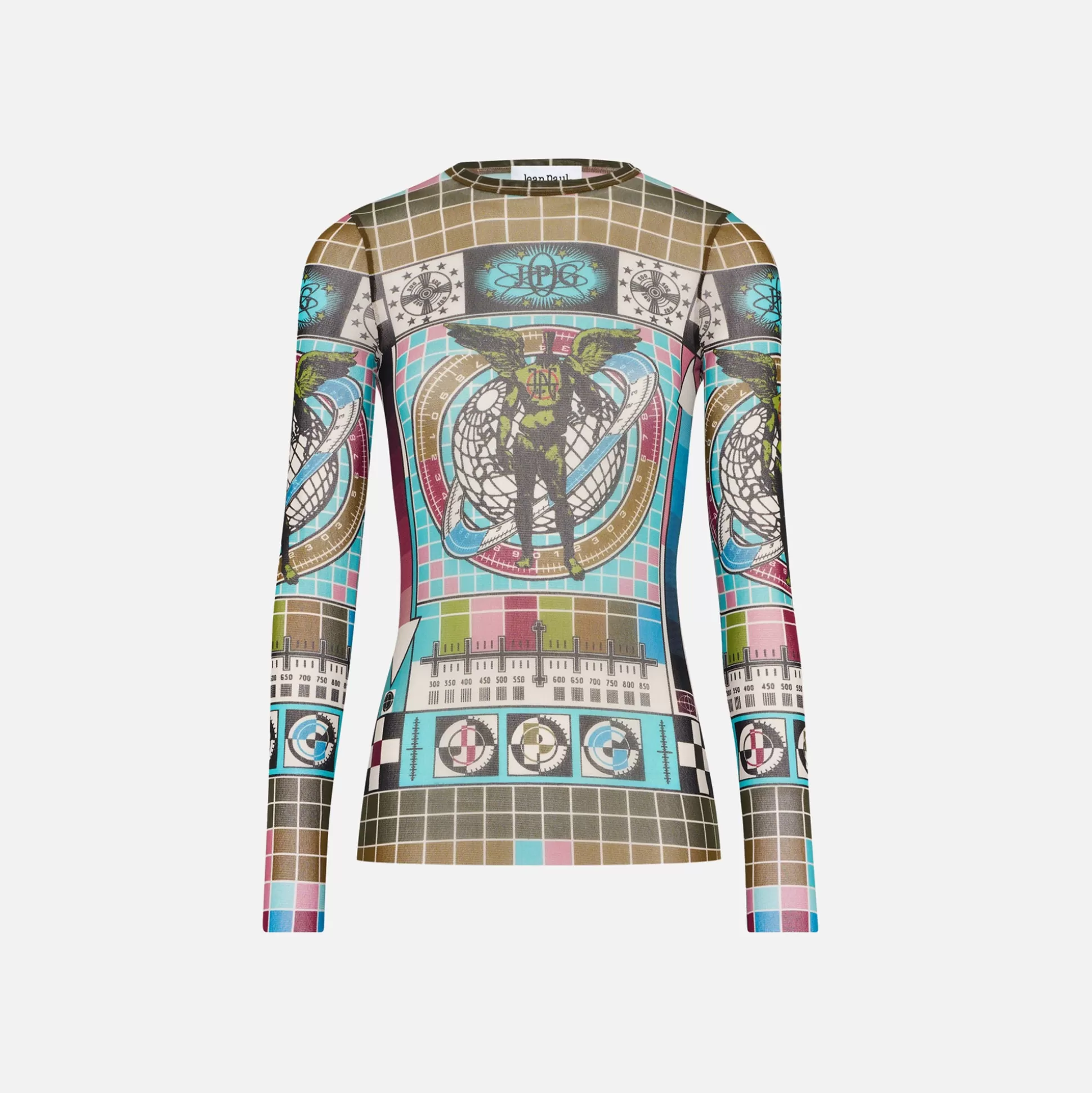 Hot Jean Paul Gaultier mesh long sleeve top Printed Mire