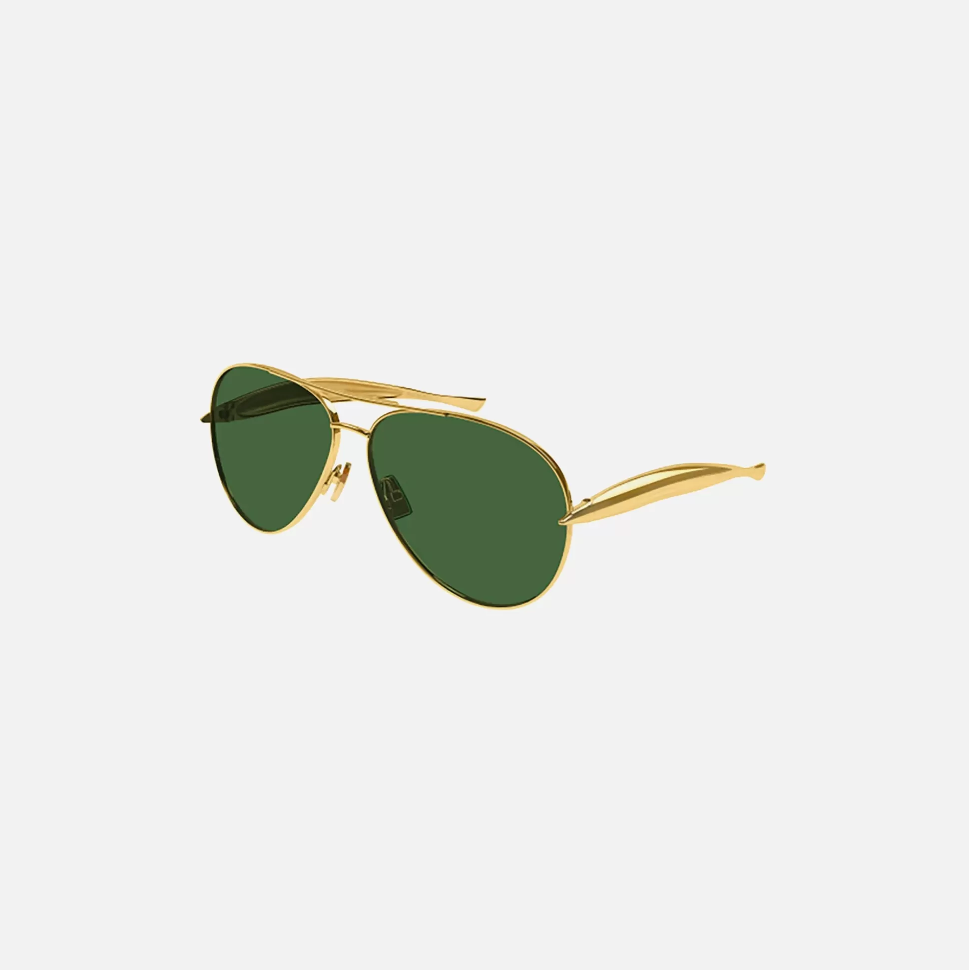 New Bottega Veneta metal 64 aviator frame sunglasses Gold