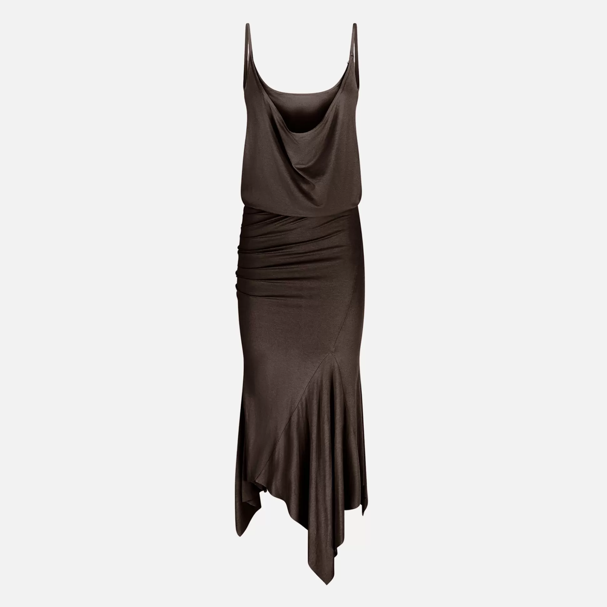 Shop The Attico midi dress Dark Brown