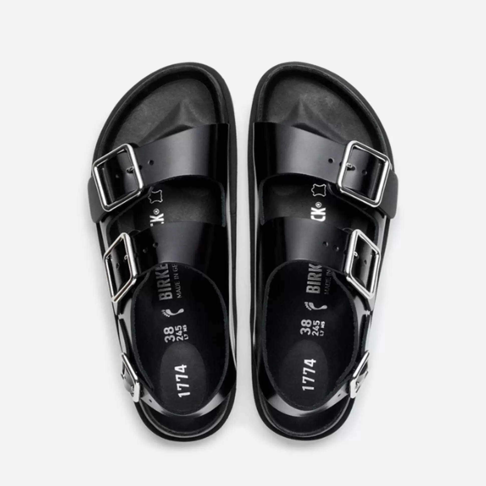 Online Birkenstock 1774 milano shiny leather Black