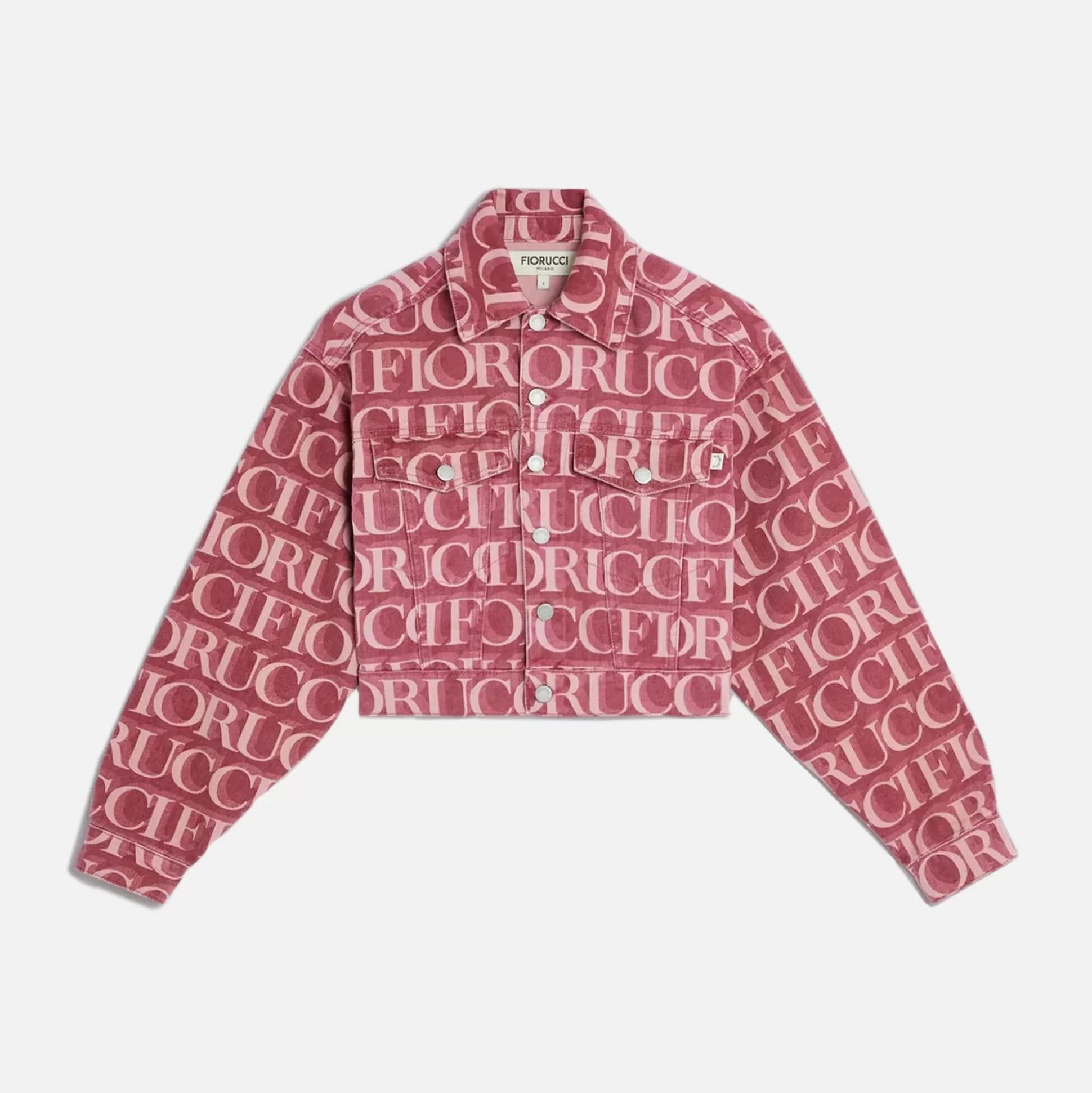 Store Fiorucci monogram oversized denim jacket Burgundy