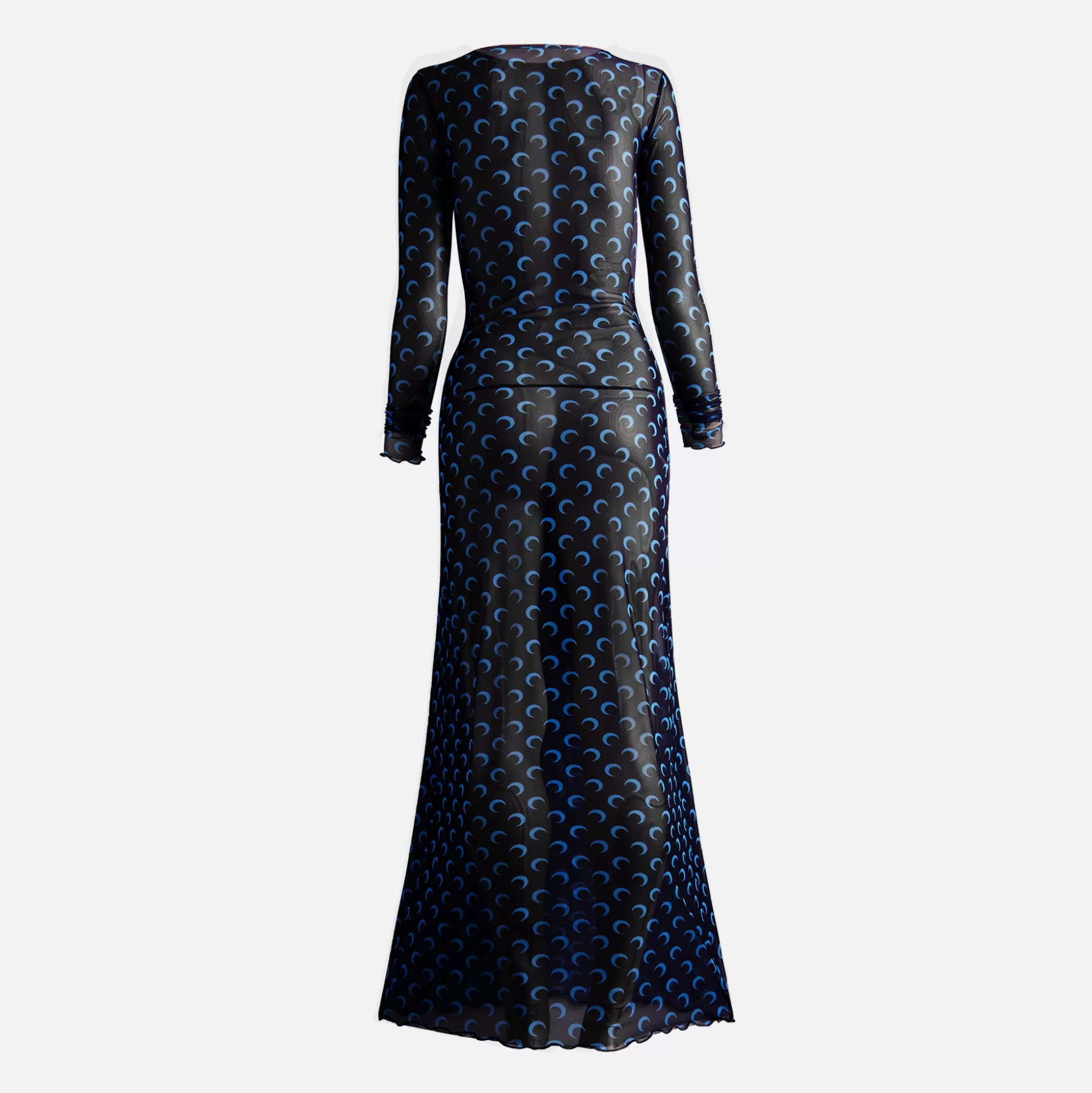 Flash Sale Marine Serre moon printed mesh panelled dress Navy