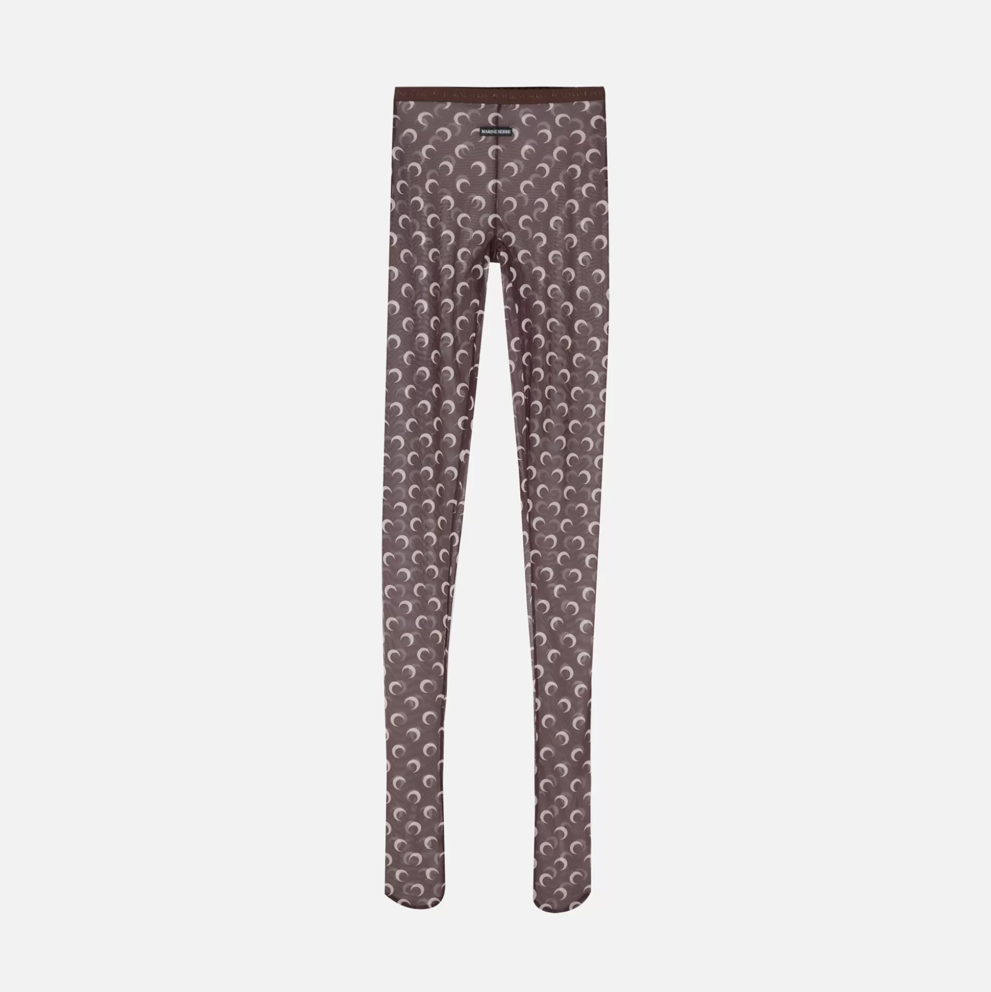 Online Marine Serre moon printed mesh tights Brown