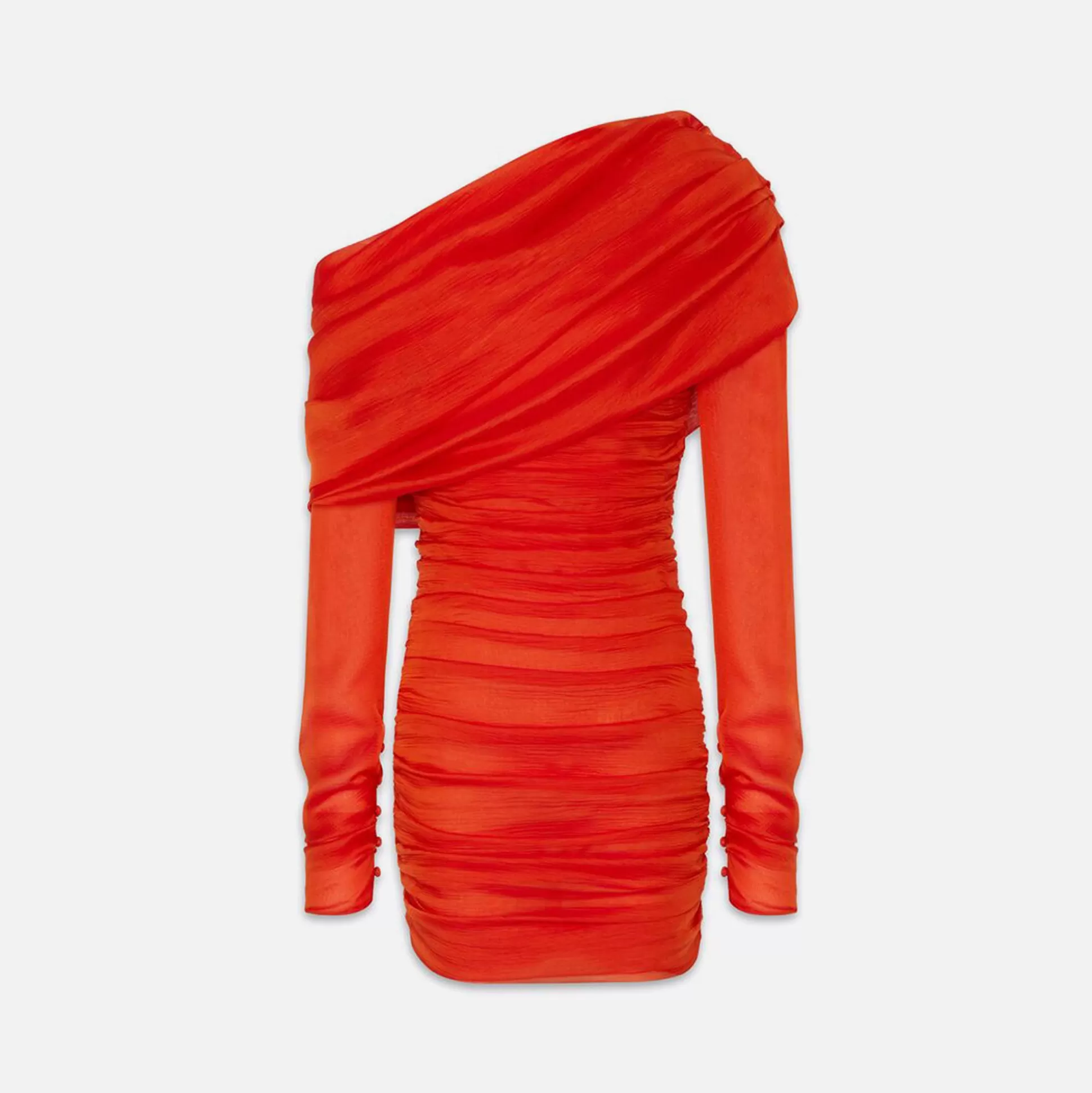 Best Sale Saint Laurent mousseline brique dress Orange