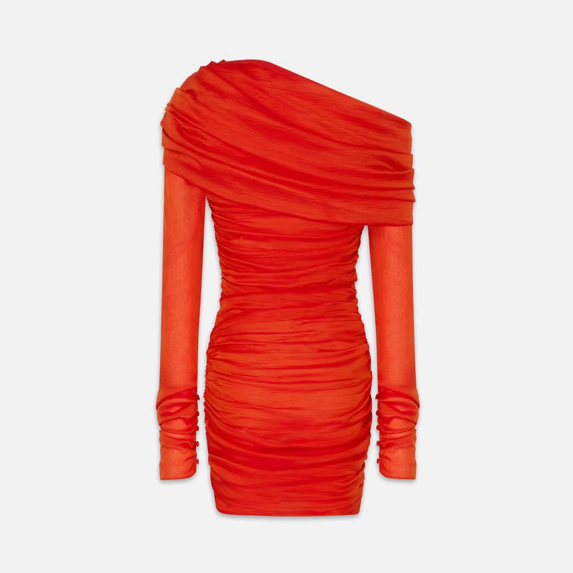 Best Sale Saint Laurent mousseline brique dress Orange