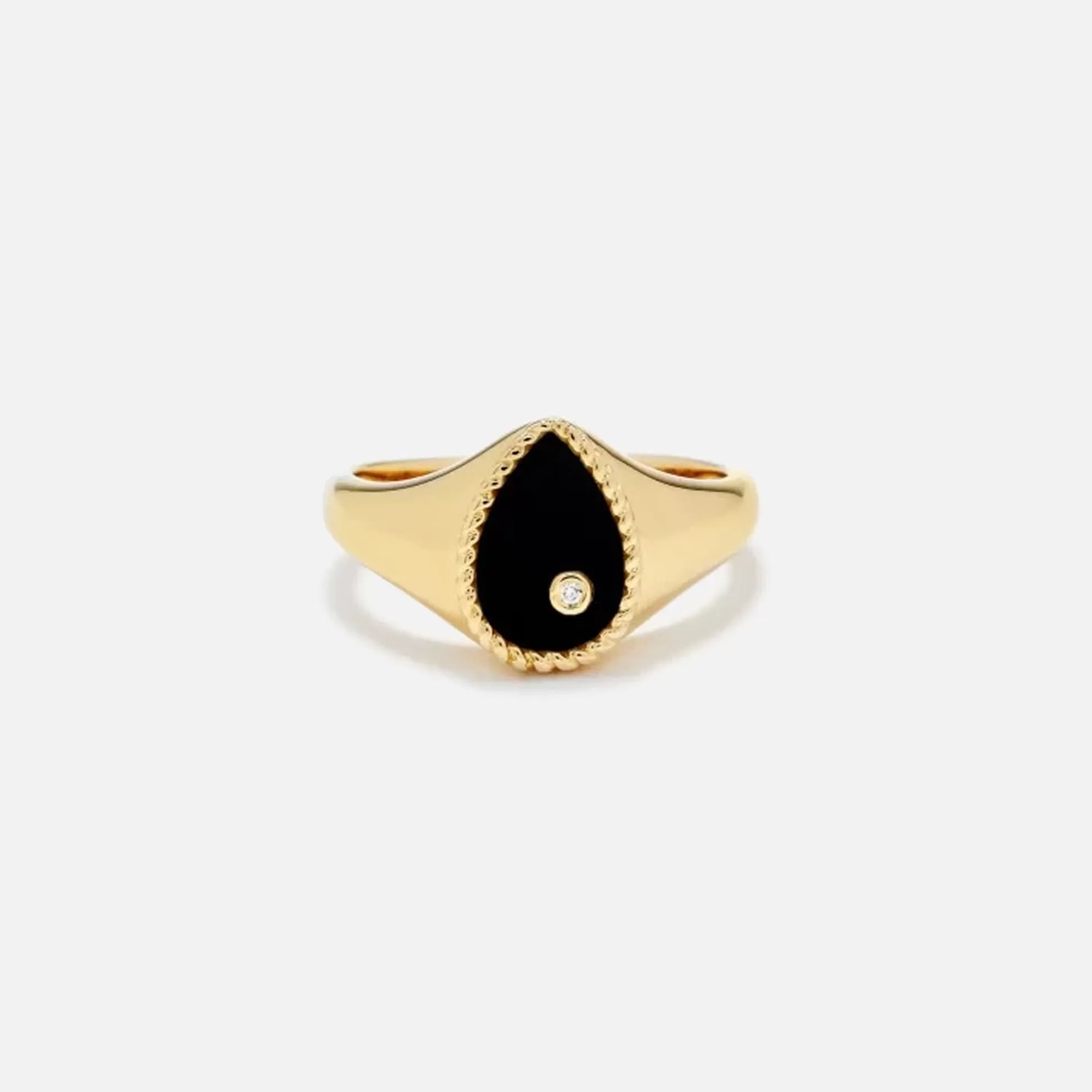 New Yvonne Leon pear shaped signet ring Gold