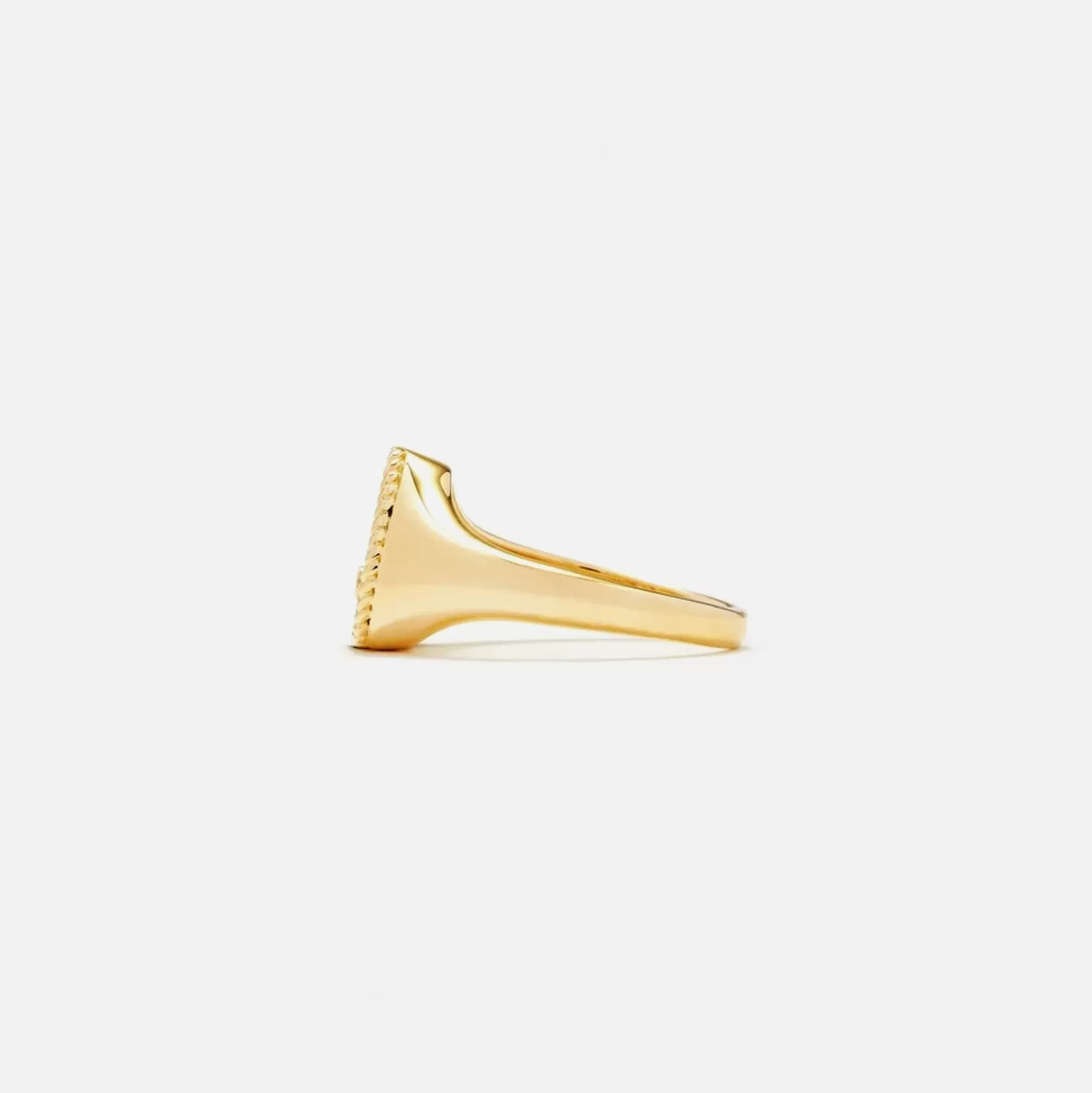 New Yvonne Leon pear shaped signet ring Gold