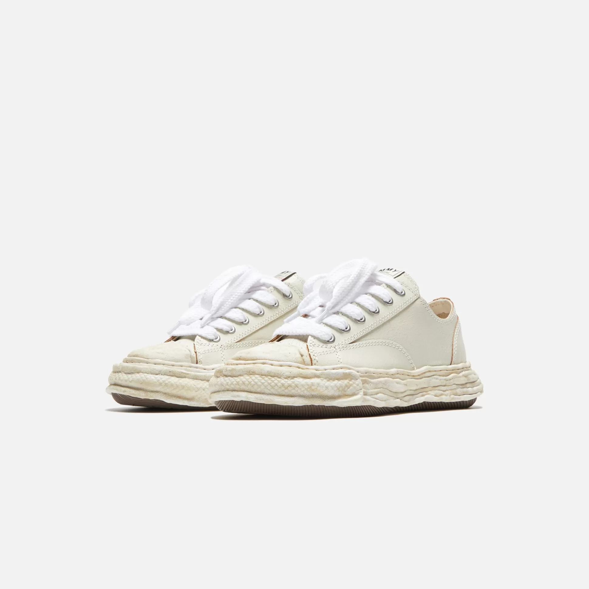 Fashion Mihara Yasuhiro peterson low 23 cracking leather White