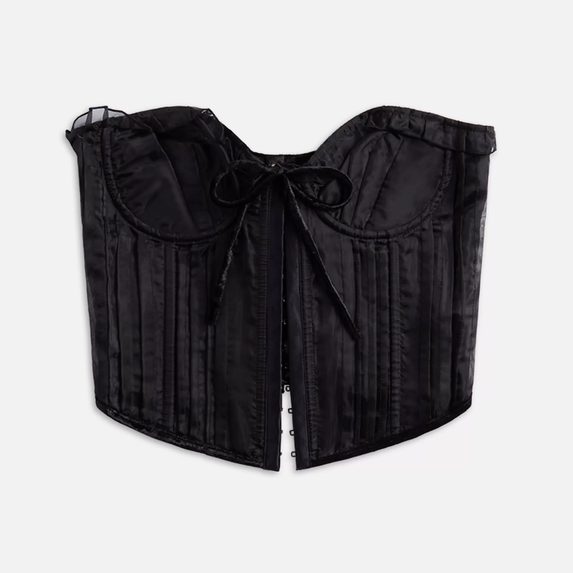 Fashion GUIZIO pintuck corset Black